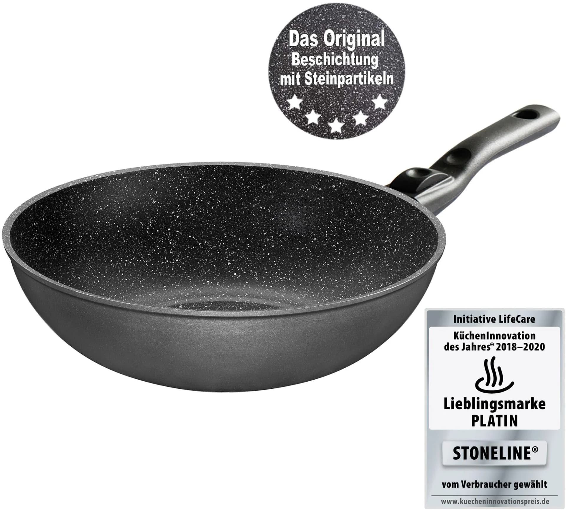 STONELINE Wok 30 cm Anthrazit Induktion - Bild 2