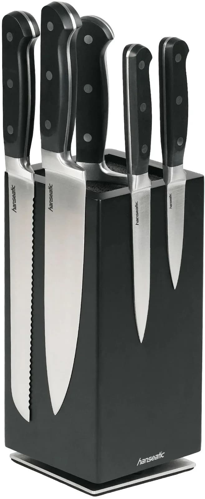 HANSEATIC Magnet-Messerblock PREMIUM 6-tlg. Schwarz