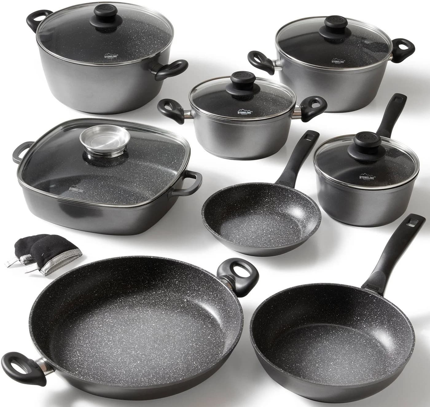 STONELINE Topf-Set grau 13-teilig Induktion - Bild 2
