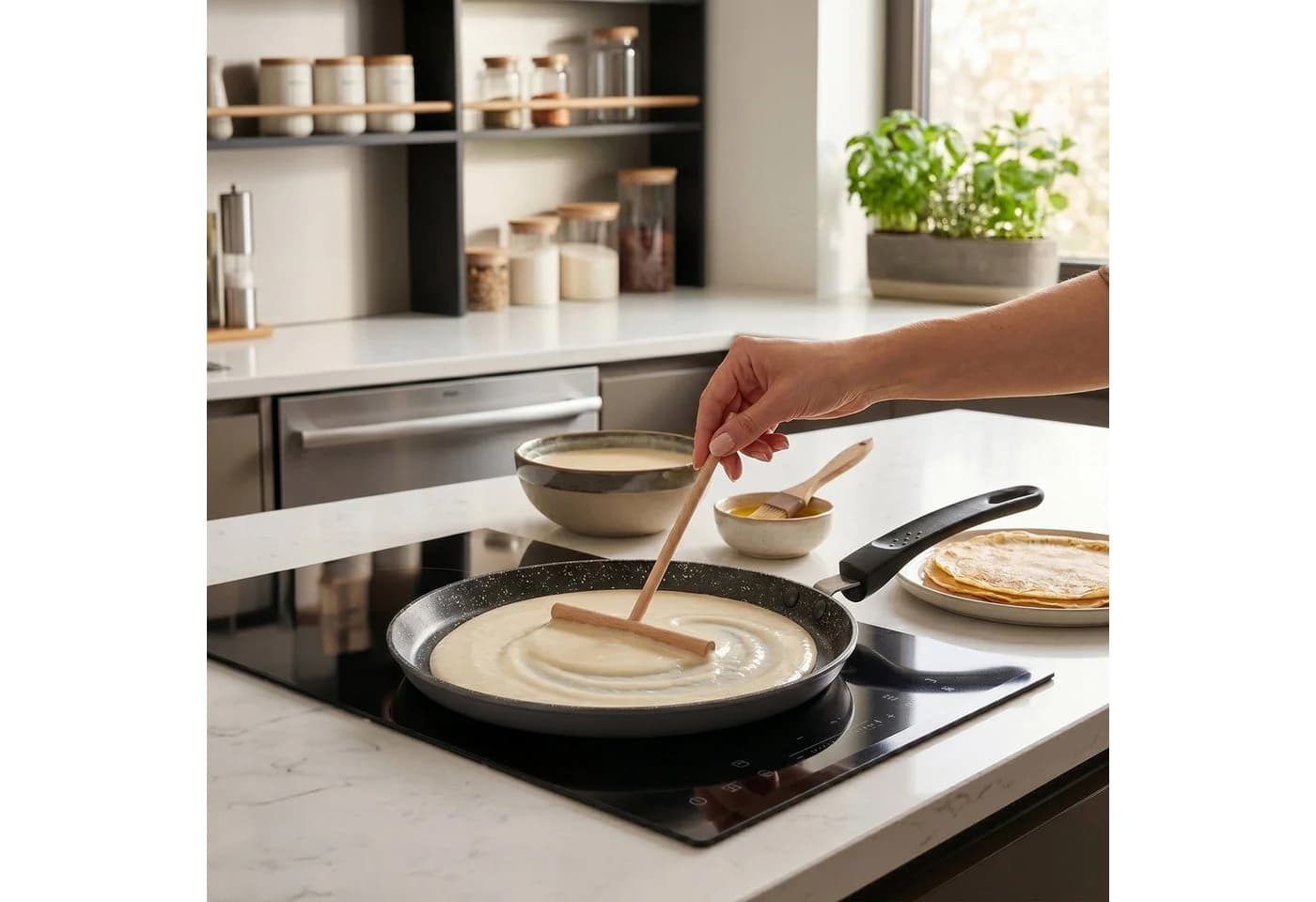 Crêpepfanne STONELINE grau Antihaftbeschichtung Induktion - Bild 2
