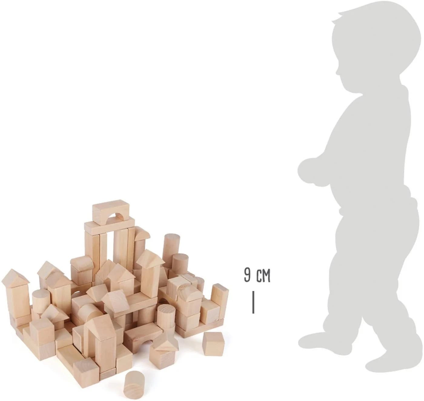 Small Foot Holzbausteine Set 100-tlg. Natur Beige mit Leinenbeutel - Bild 4