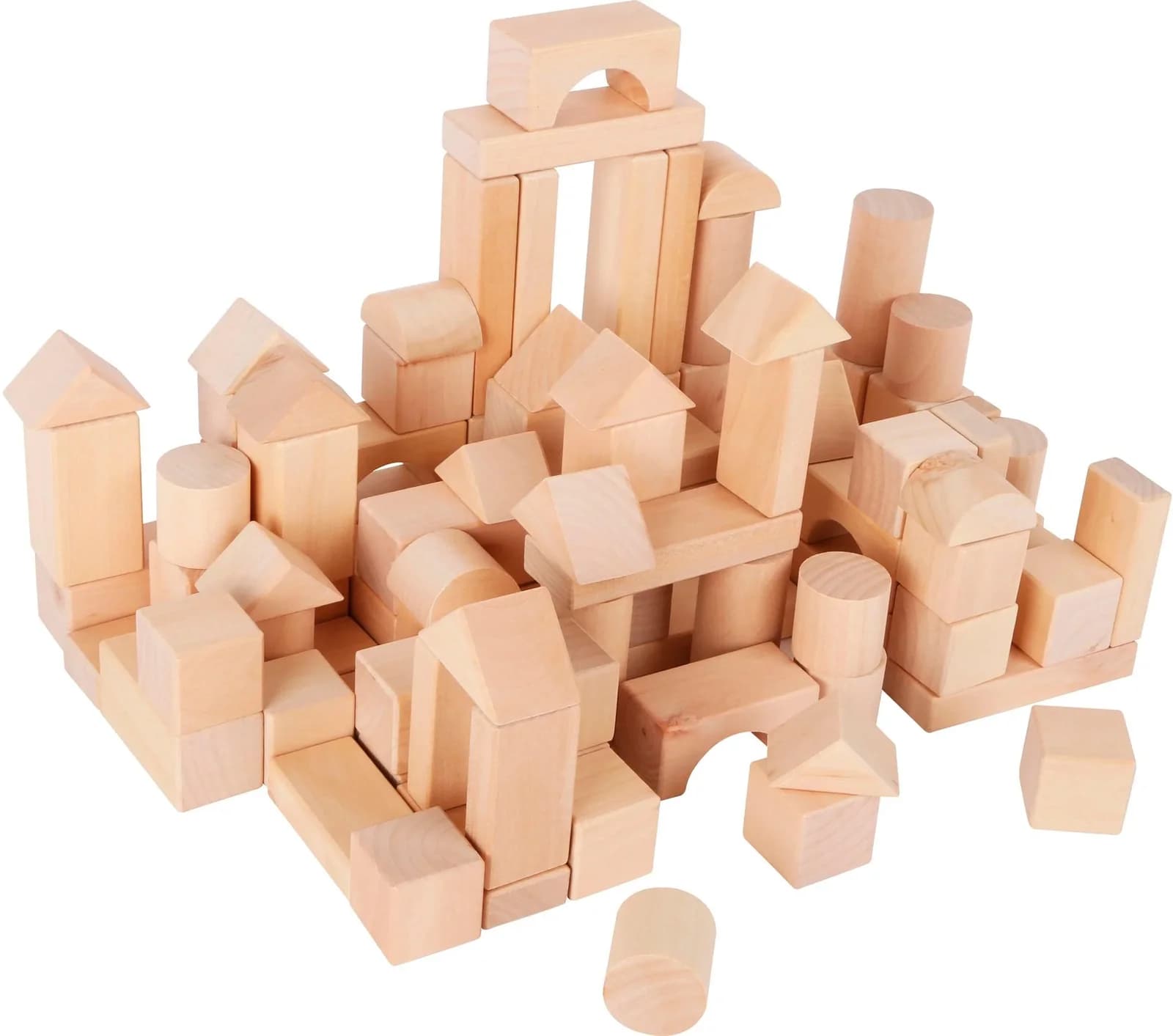 Small Foot Holzbausteine Set 100-tlg. Natur Beige mit Leinenbeutel - Bild 5