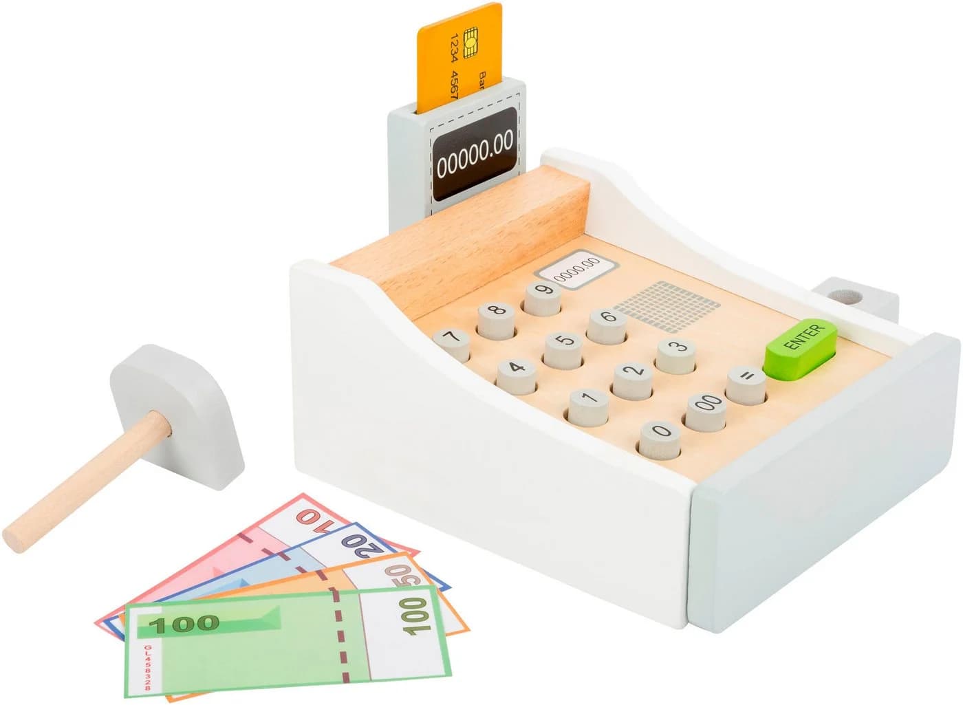 Small Foot Spielkasse aus Holz mit Spielgeld und Kassenschublade