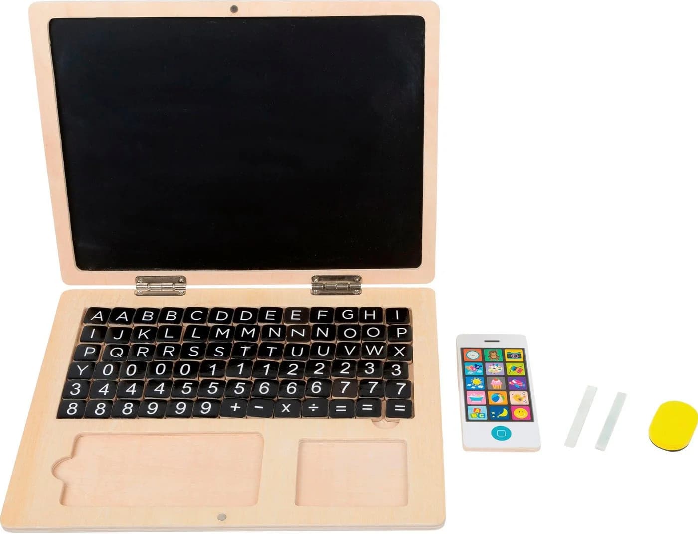 Small Foot Holz-Laptop mit Magnet-Tafel Beige