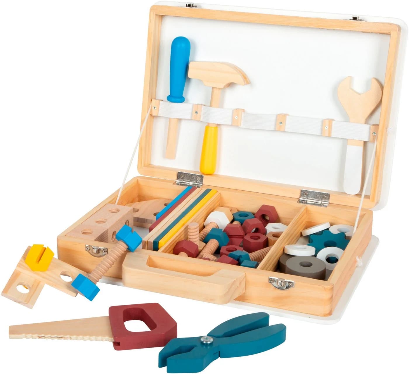 Small Foot Kinder-Werkzeug-Set Werkzeugkoffer - Workshop, 53-tlg, aus Holz