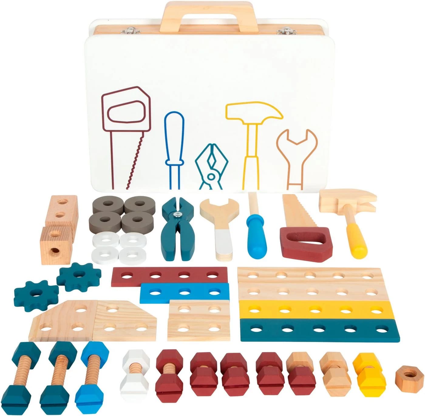 Small Foot Kinder-Werkzeug-Set Werkzeugkoffer - Workshop, 53-tlg, aus Holz - Bild 5