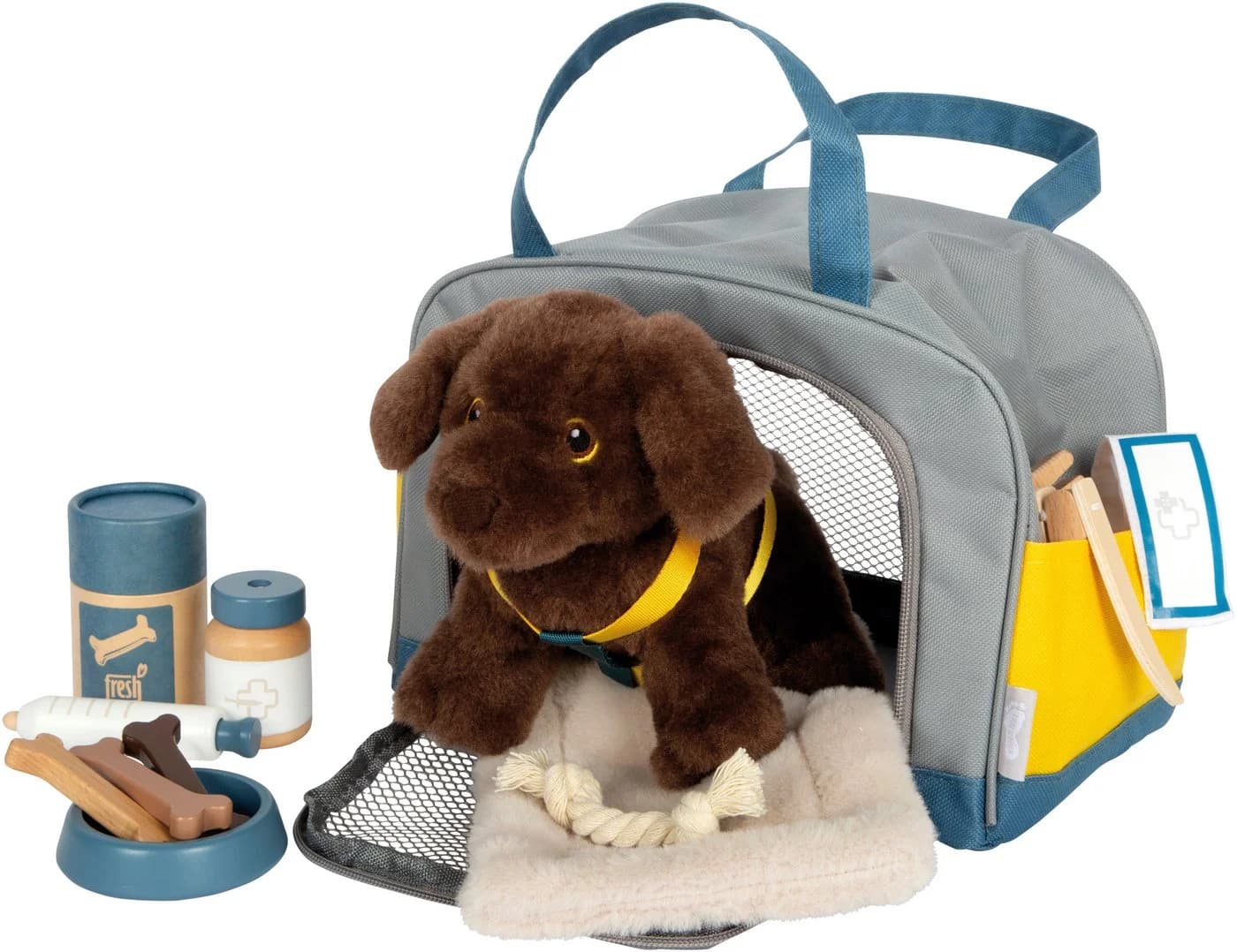 Small Foot Plüschfigur Hund mit Tasche 15-tlg Braun Pflege-Set - Bild 2