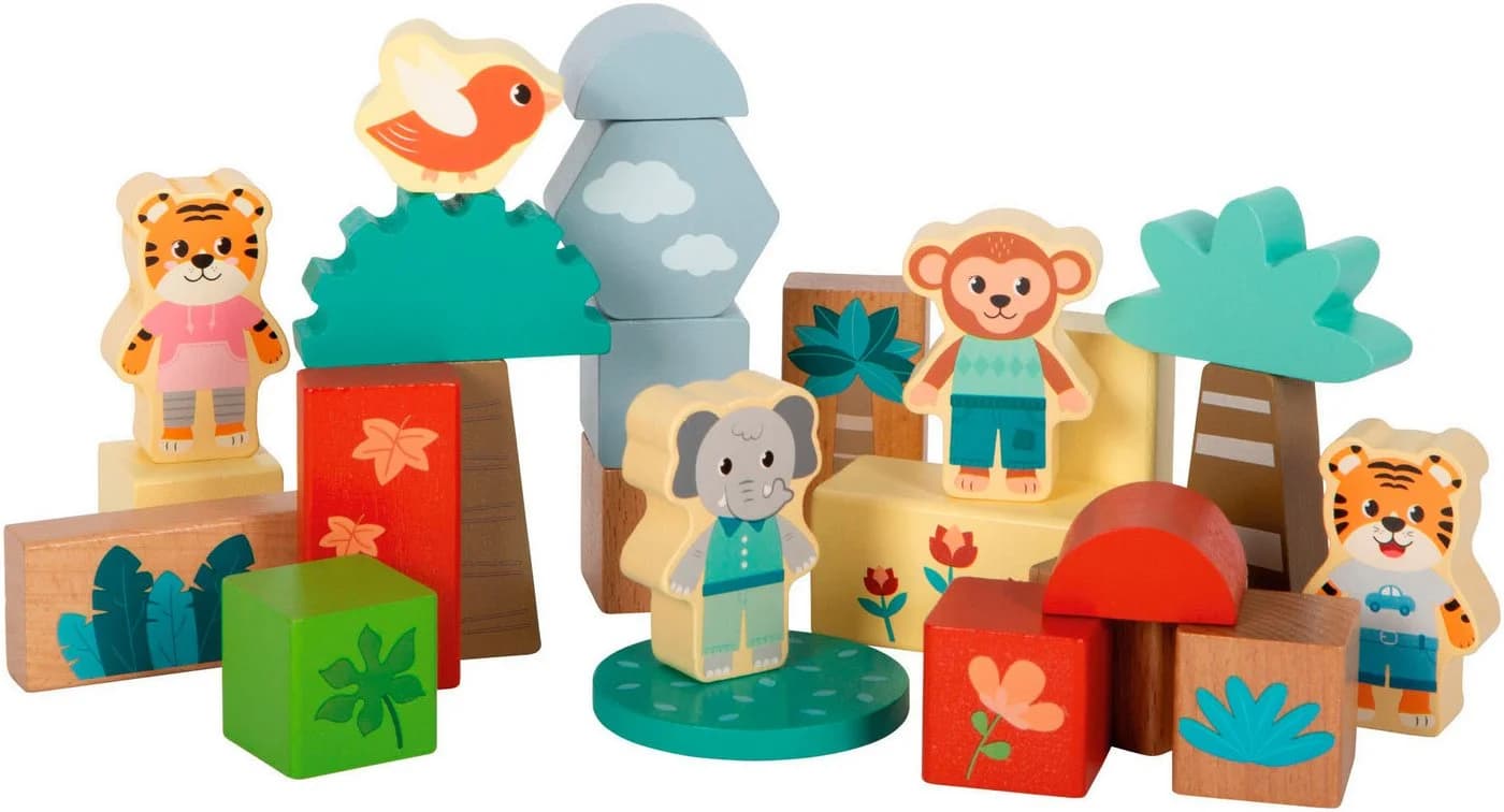 Small Foot Holzbausteine Jungle Friends 50-tlg. Bunt - Bild 3