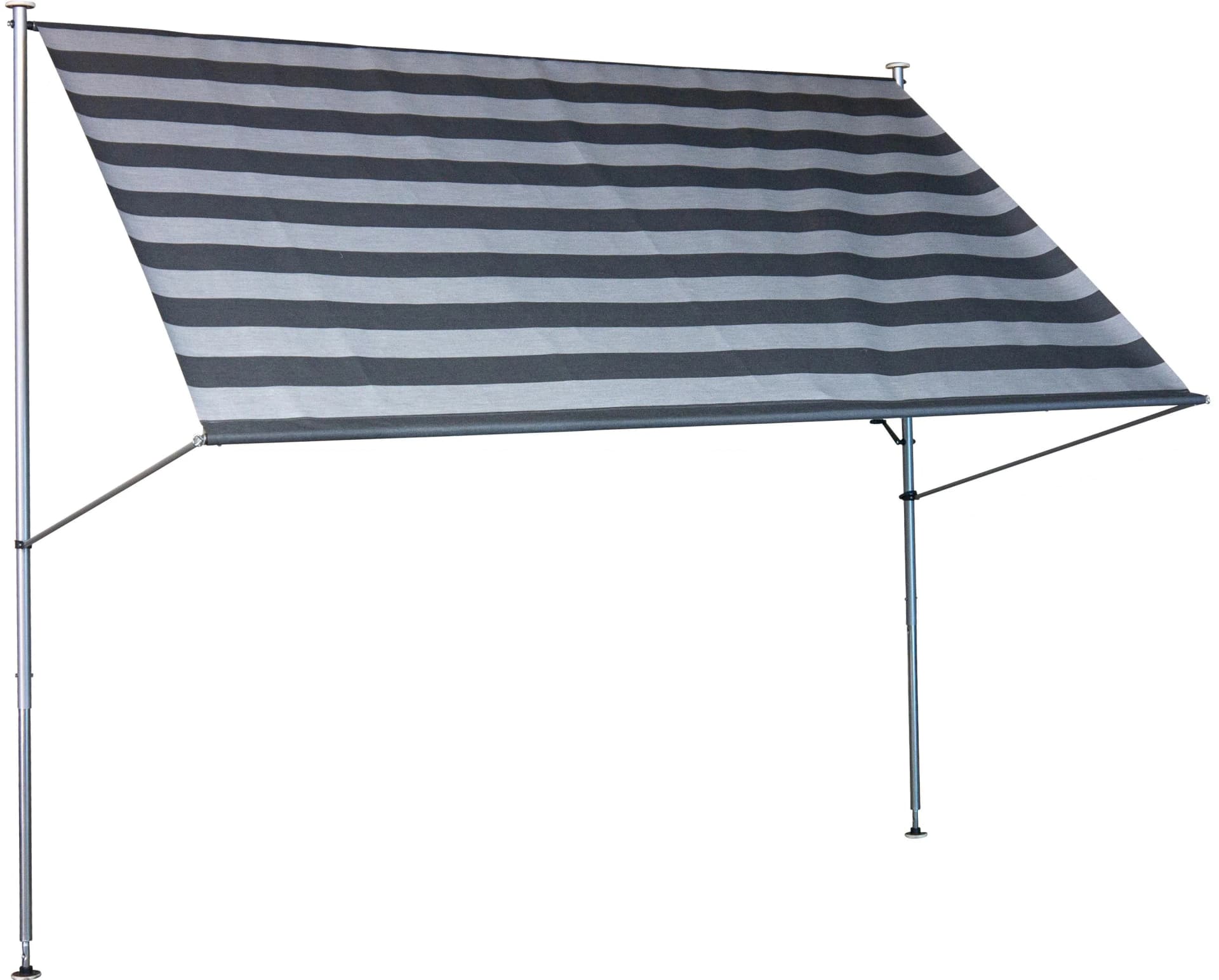 Angerer Klemmmarkise 400x275 cm Polyacryl Dunkelgrau-Weiß