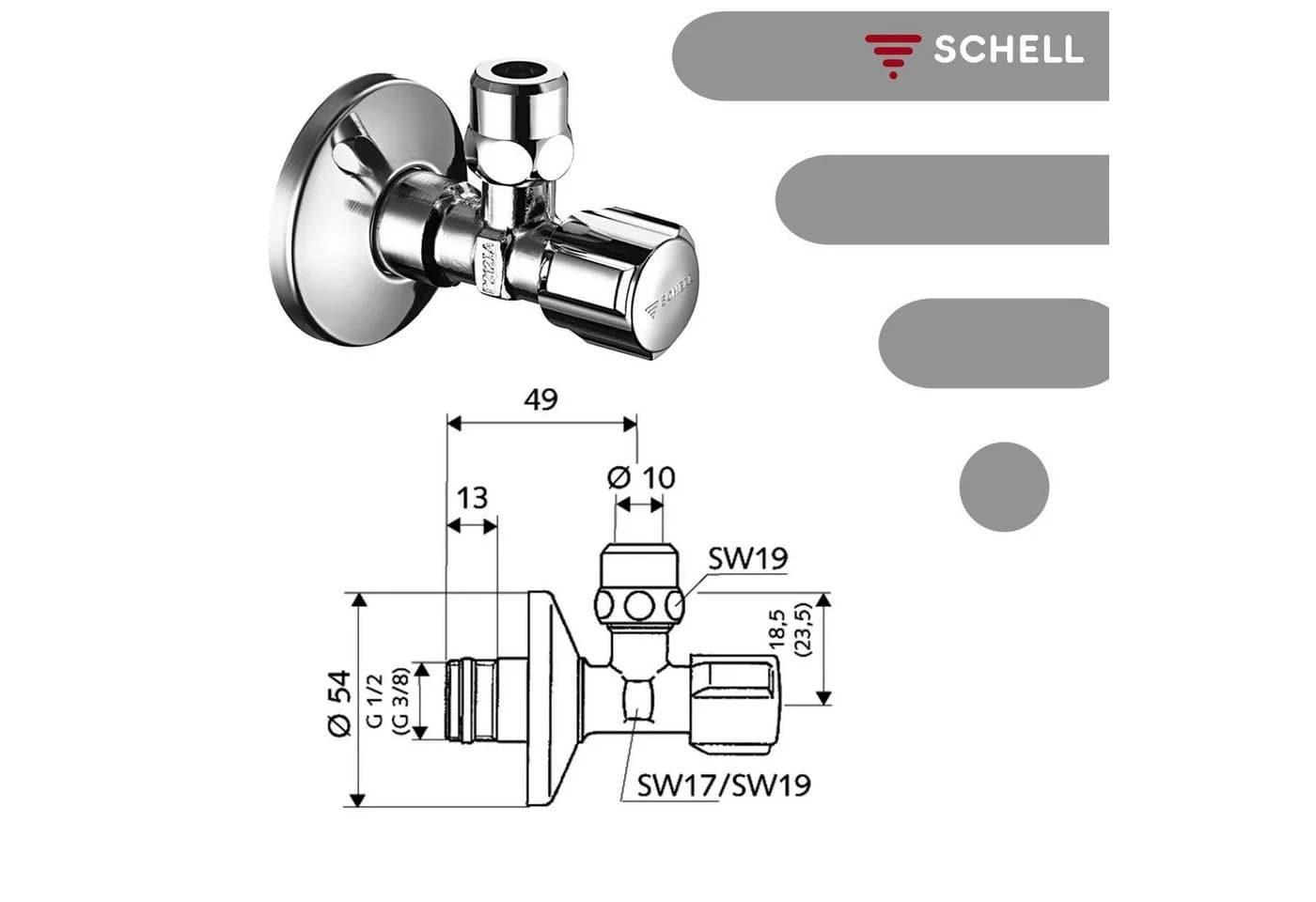 Schell Eckventil COMFORT 1/2 Zoll Messing glanzverchromt