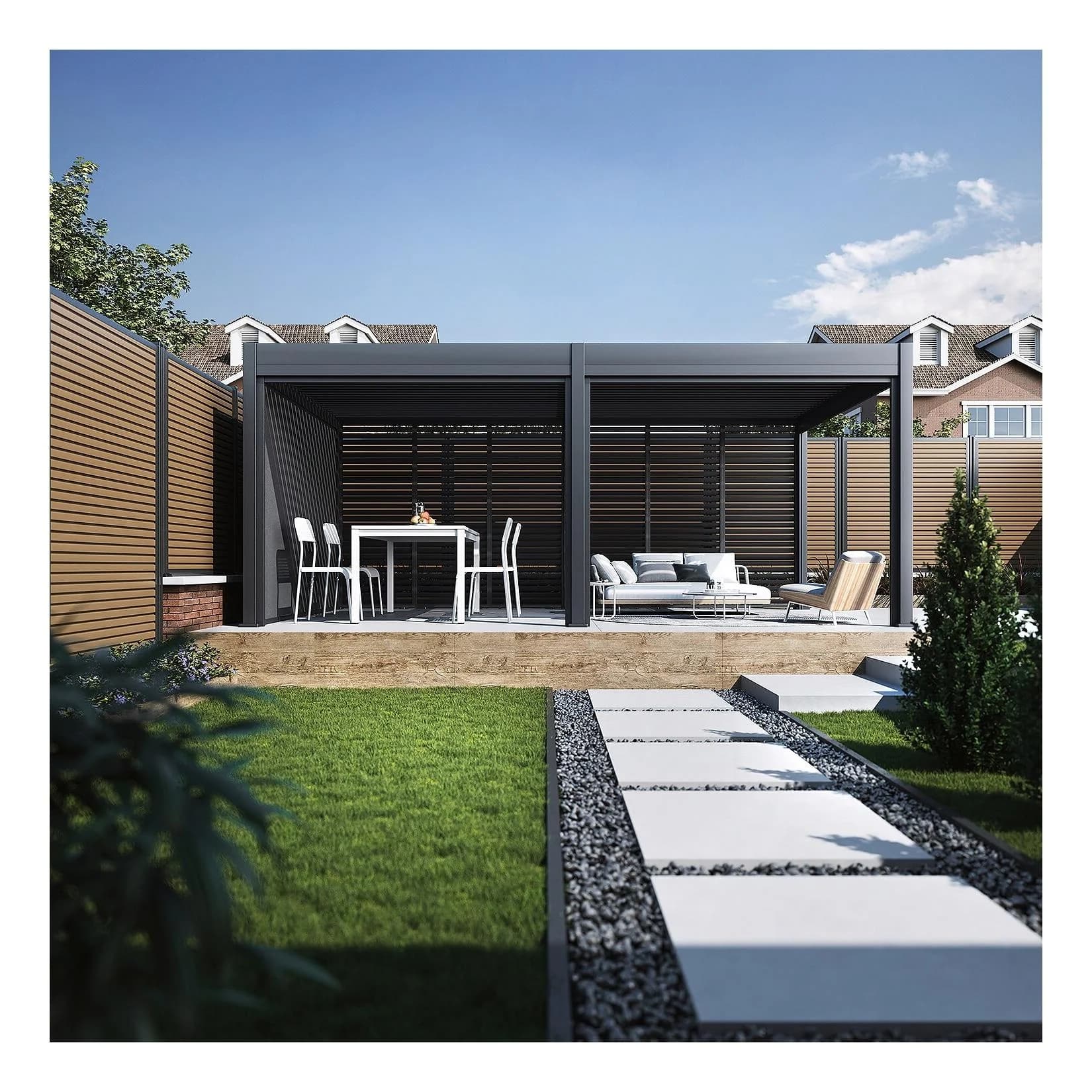 Bellavista Pergola Oasis 3,6 x 6m Anthrazit Lamellen Dach
