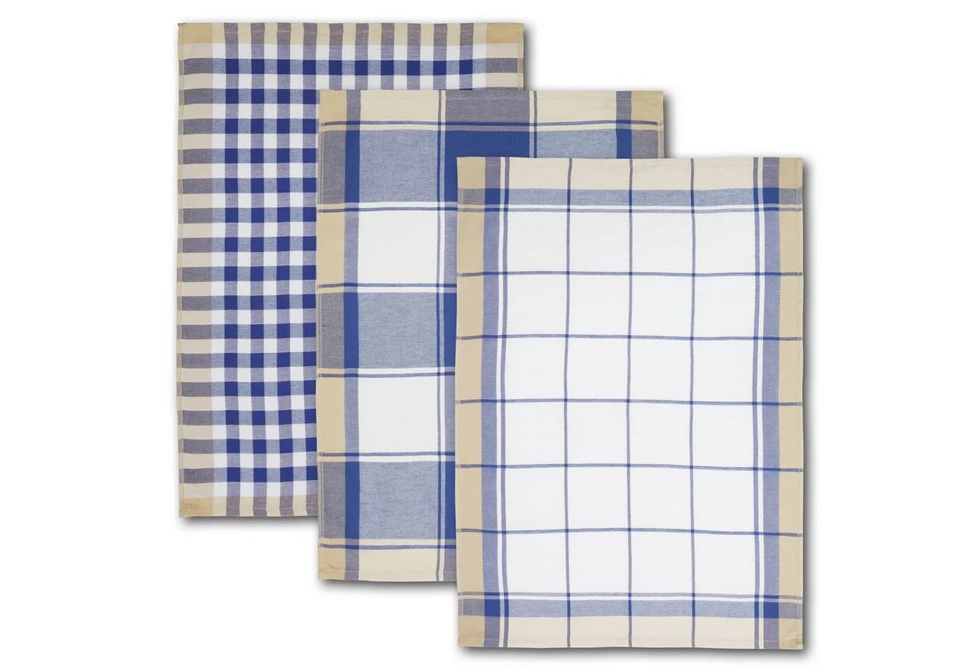 Dyckhoff Geschirrtuch Set Karo 100% Baumwolle Blau/Weiß/Natur - Bild 2