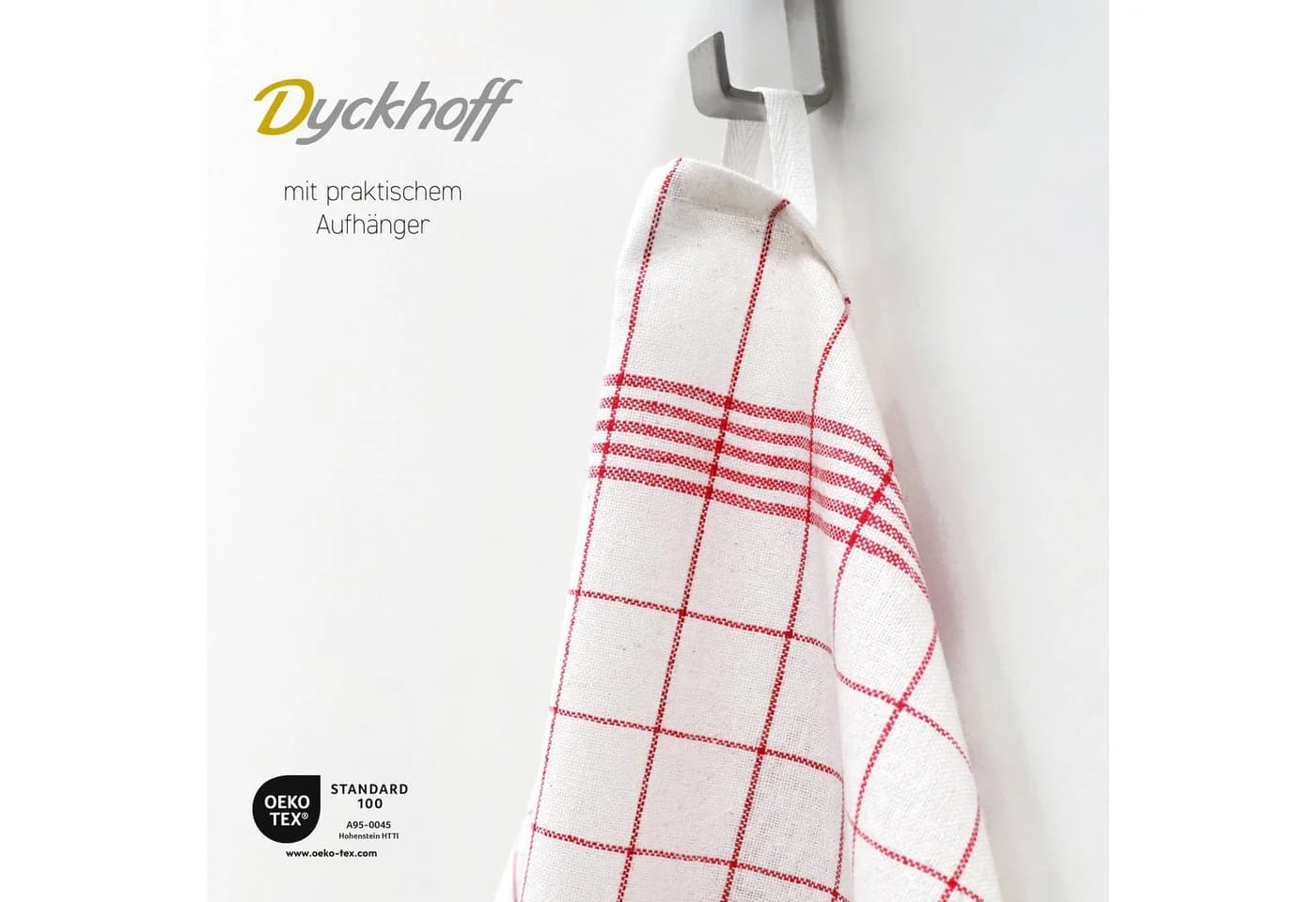 DYCKHOFF Geschirrtuch Karo Halbleinen Weiß/Rot 50x70 cm - Bild 3
