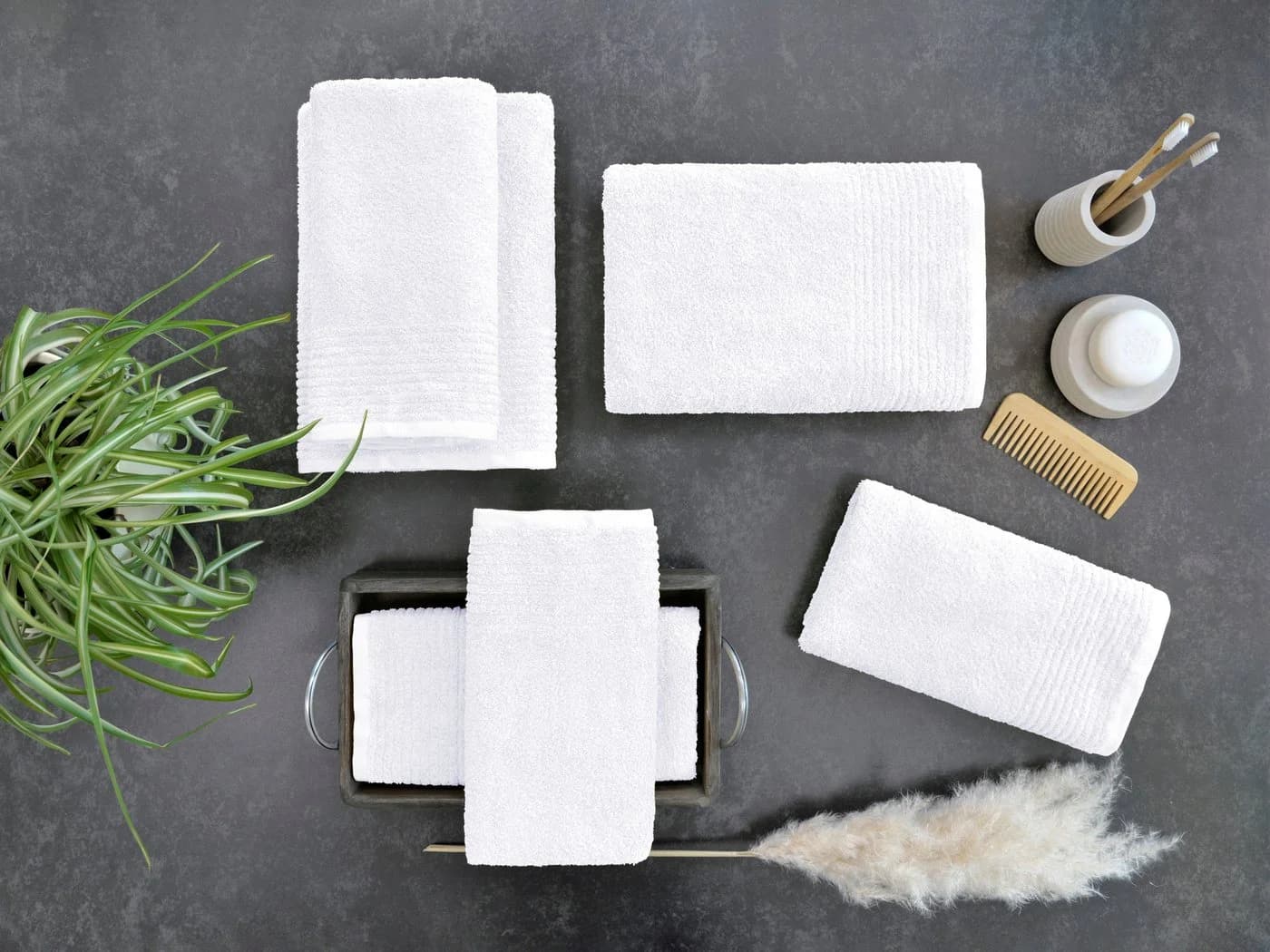 DYCKHOFF Handtuch Set Brillant 6-tlg. Weiß Walkfrottee