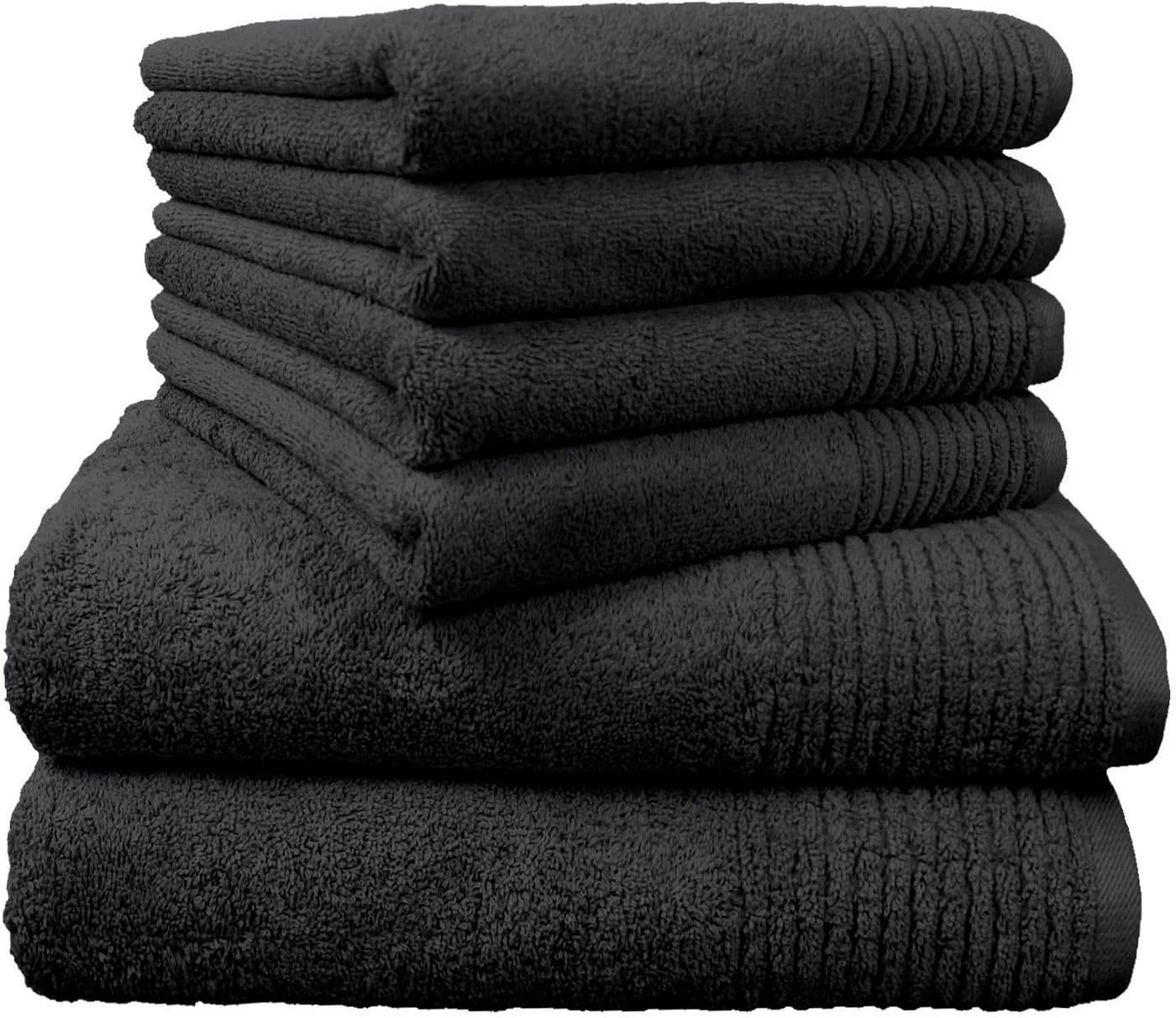 DYCKHOFF Handtuch Set Brillant 6-tlg. Schwarz Walkfrottee - Bild 2