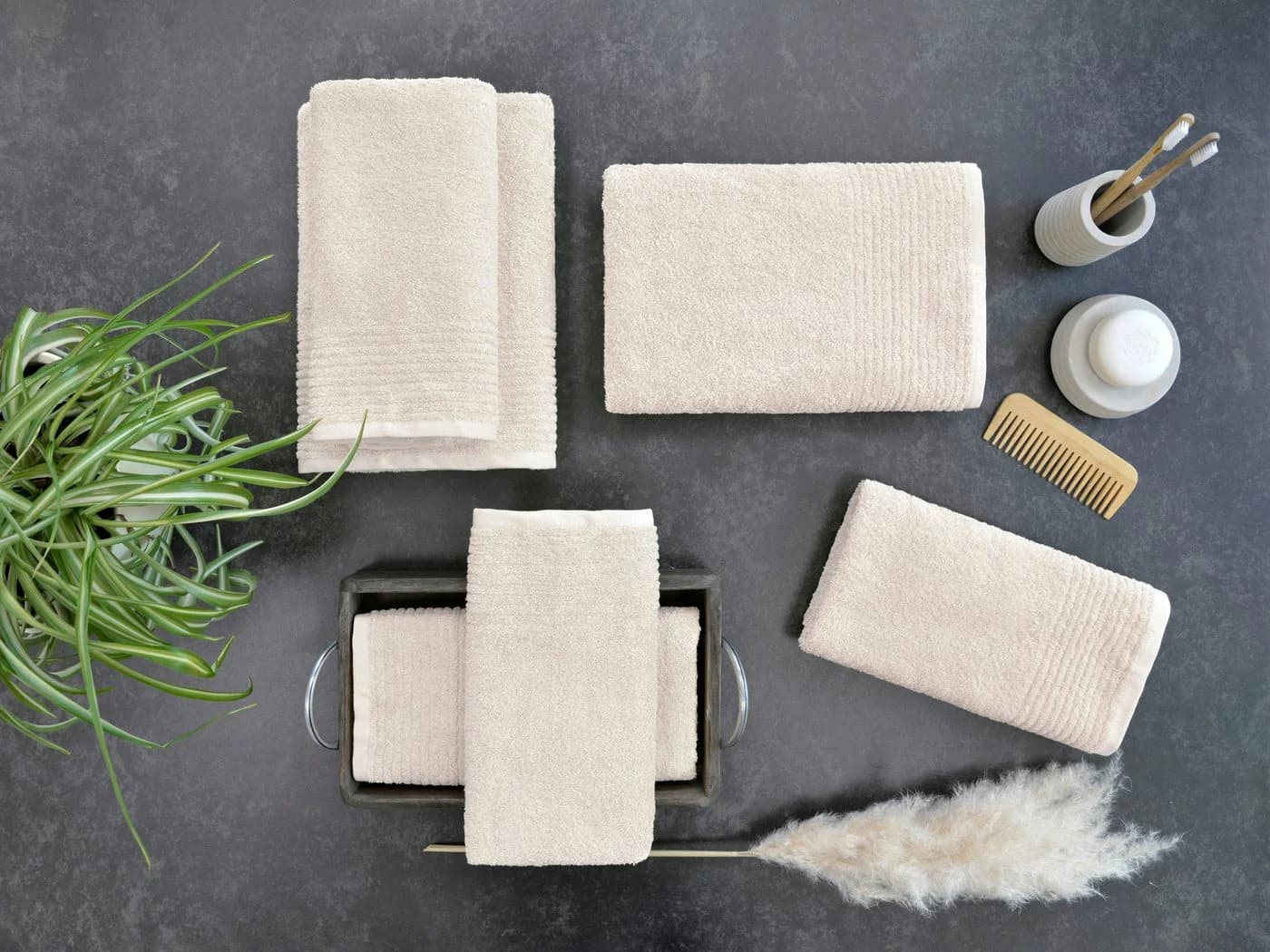 Dyckhoff Handtuch-Set 6-tlg. Beige 100% Baumwolle Frottee