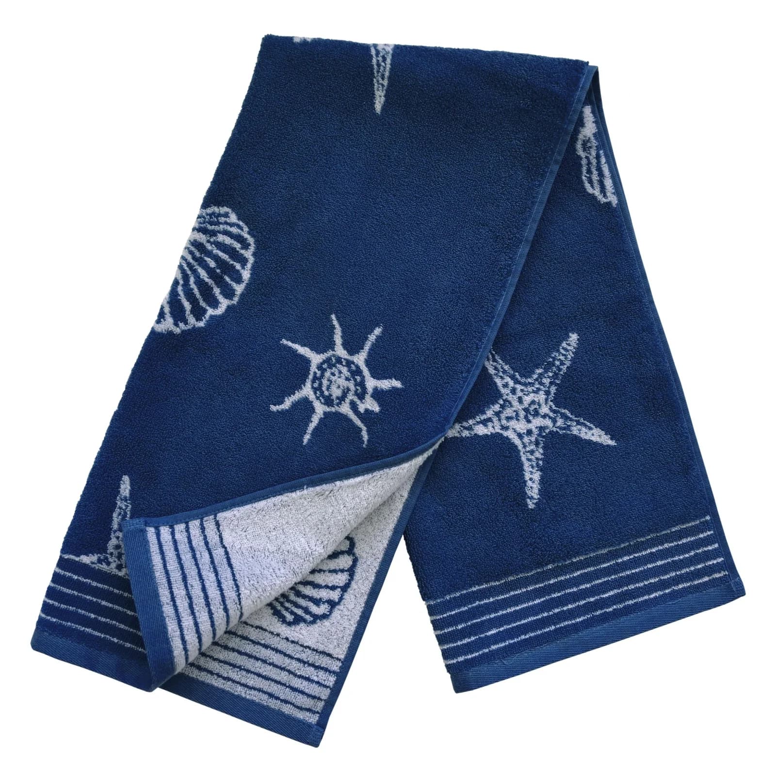 DYCKHOFF Badetuch Seashell Marineblau Muschelmuster 100% Baumwolle - Bild 4