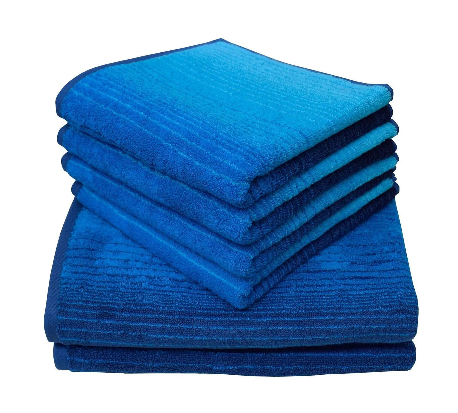 DYCKHOFF Handtuch Set 6-tlg. Blau Walkfrottee Farbverlauf