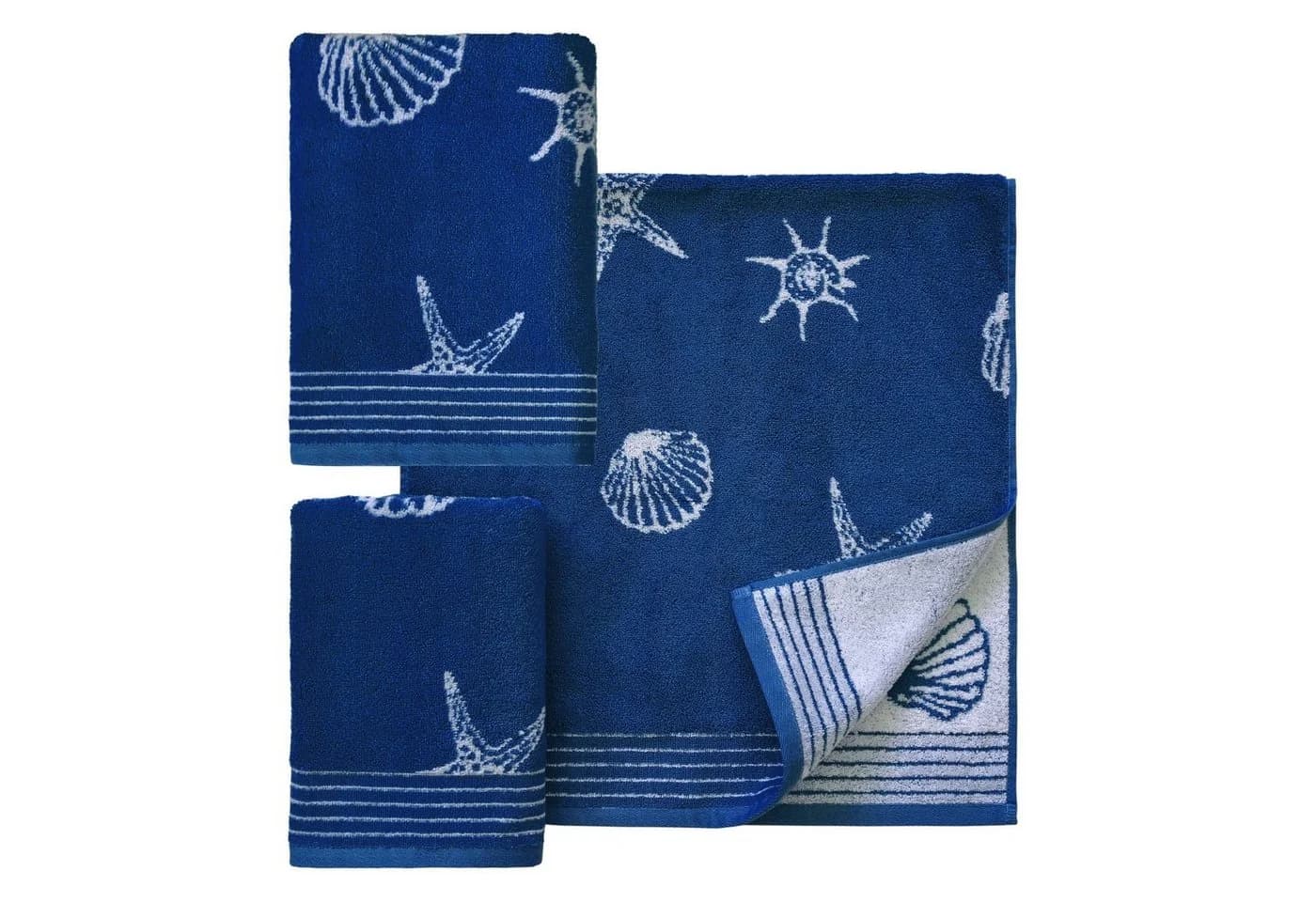Maritimes Handtuch-Set mit Muschelmuster - Bild 2