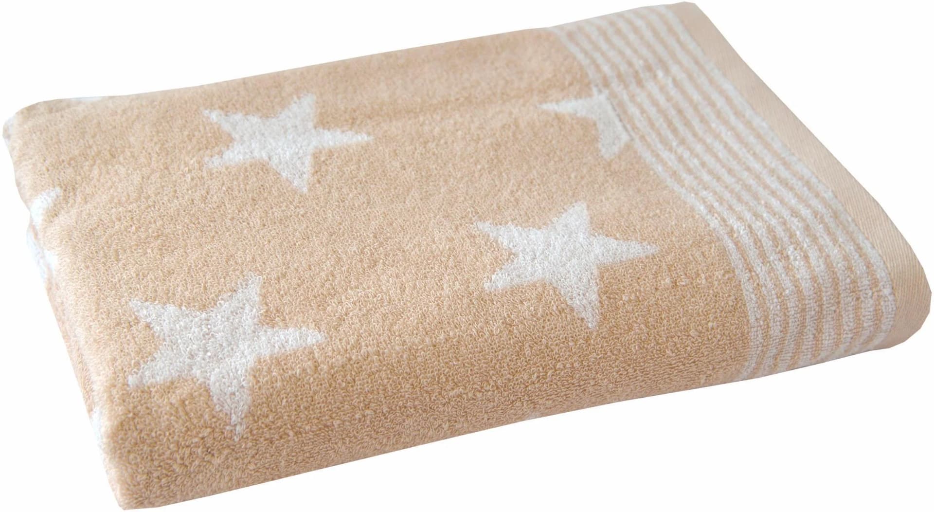 Badetuch DYCKHOFF "Stars" Beige 70x140cm Walkfrottee 100% Baumwolle