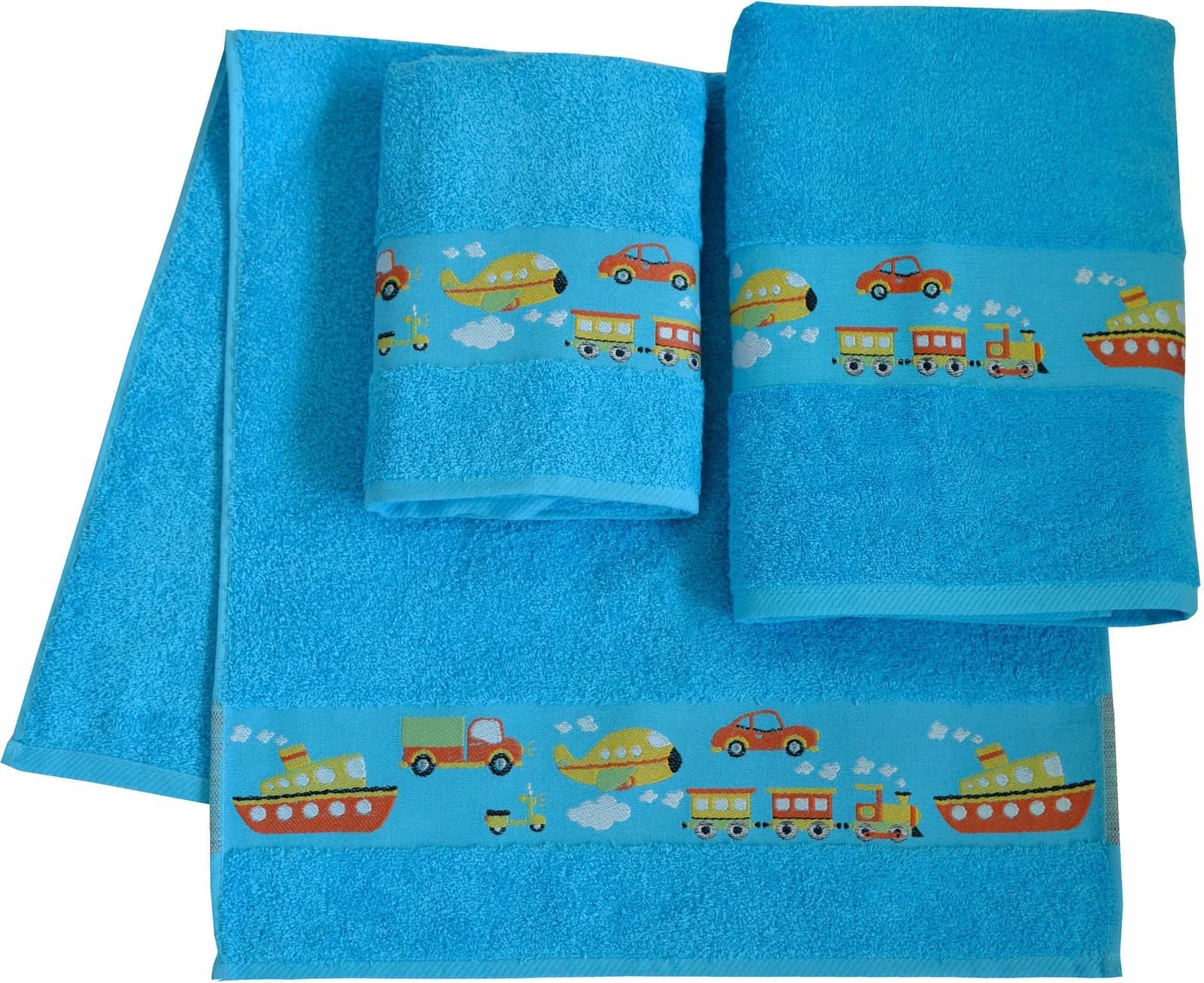DYCKHOFF Handtuch Set Auto Blau 3-tlg. Walkfrottee