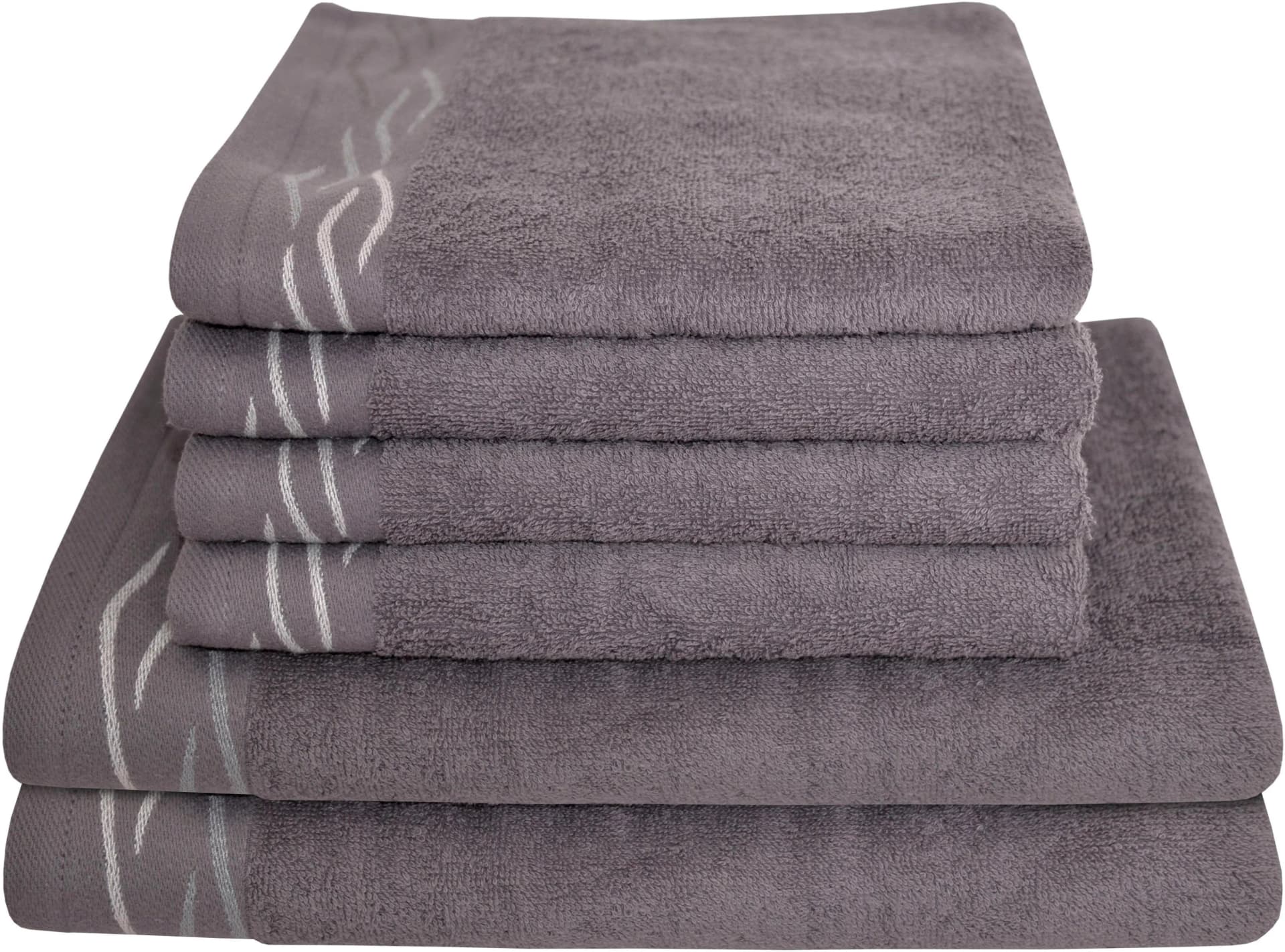DYCKHOFF Handtuch Set Wave Grau 6-tlg. Frottier