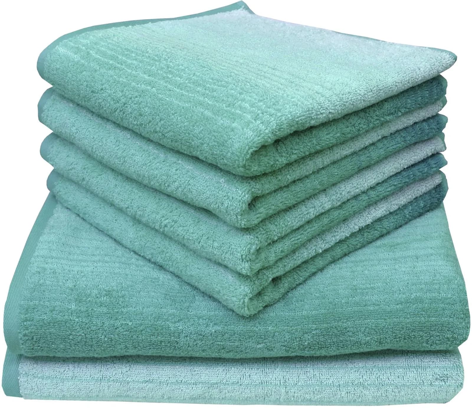 DYCKHOFF Handtuch Set 6-tlg. Türkis Blau Farbverlauf Bio-Baumwolle