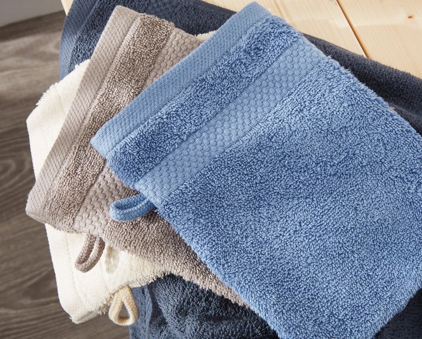 DYCKHOFF Planet Waschhandschuh Blau 100% Baumwolle Walkfrottier