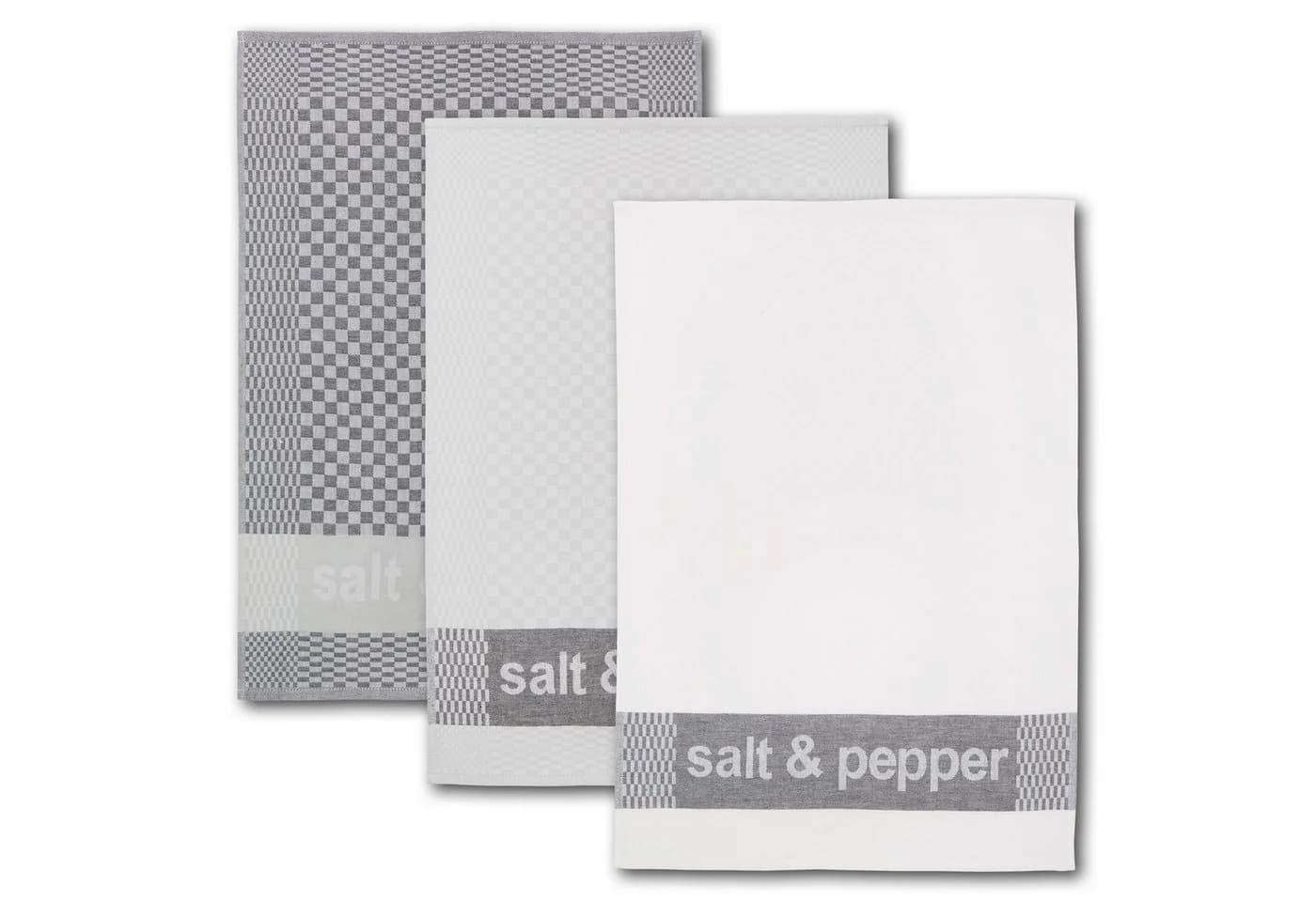 Dyckhoff Geschirrtuch Set Salt & Pepper Grau 100% Baumwolle - Bild 2