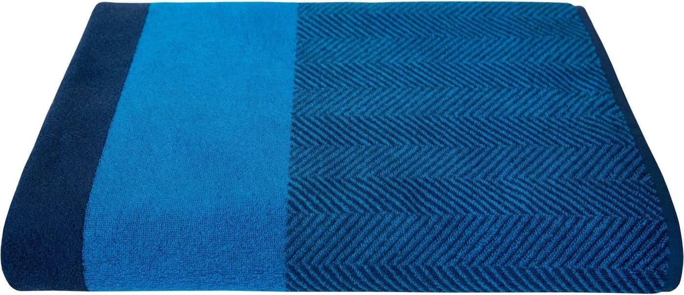 Saunatuch DYCKHOFF Two-Tone Stripe Blau 100x200cm Baumwolle - Bild 3