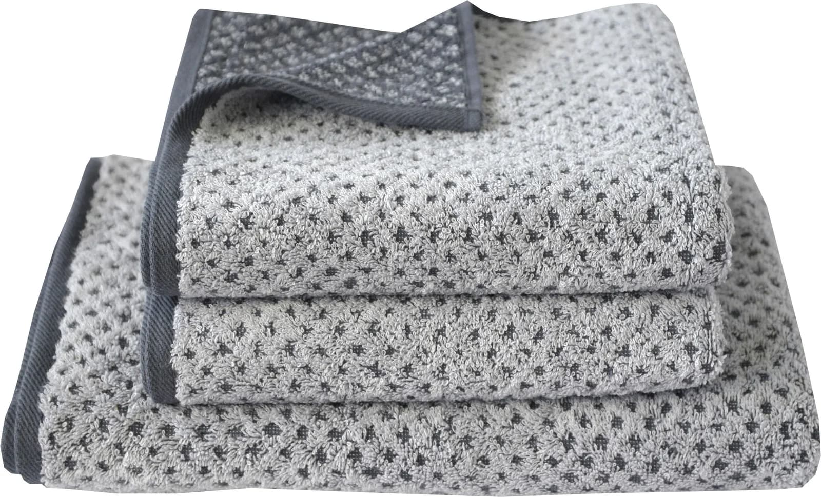 DYCKHOFF Handtuch Set Golden Shades Rhombus Grau 3-tlg. Walkfrottier - Bild 4