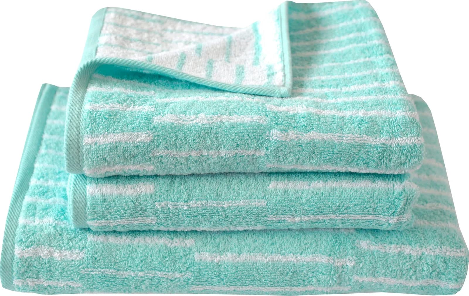 DYCKHOFF Handtuch Set Cool Mint Panels 3-tlg. Mint Walkfrottier