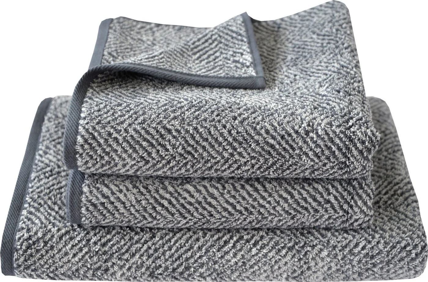 DYCKHOFF Handtuch Set Golden Shades Herringbone Grau 3-tlg. Walkfrottier - Bild 2