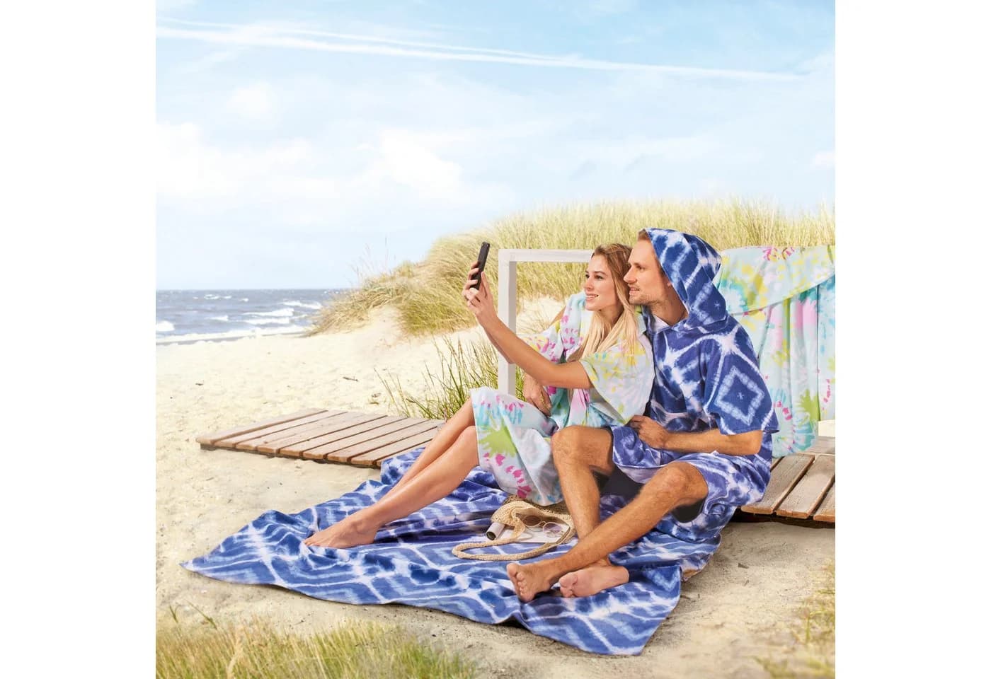 DYCKHOFF Strandtuch Splash Bunt Frottiervelours Extra Groß - Bild 3