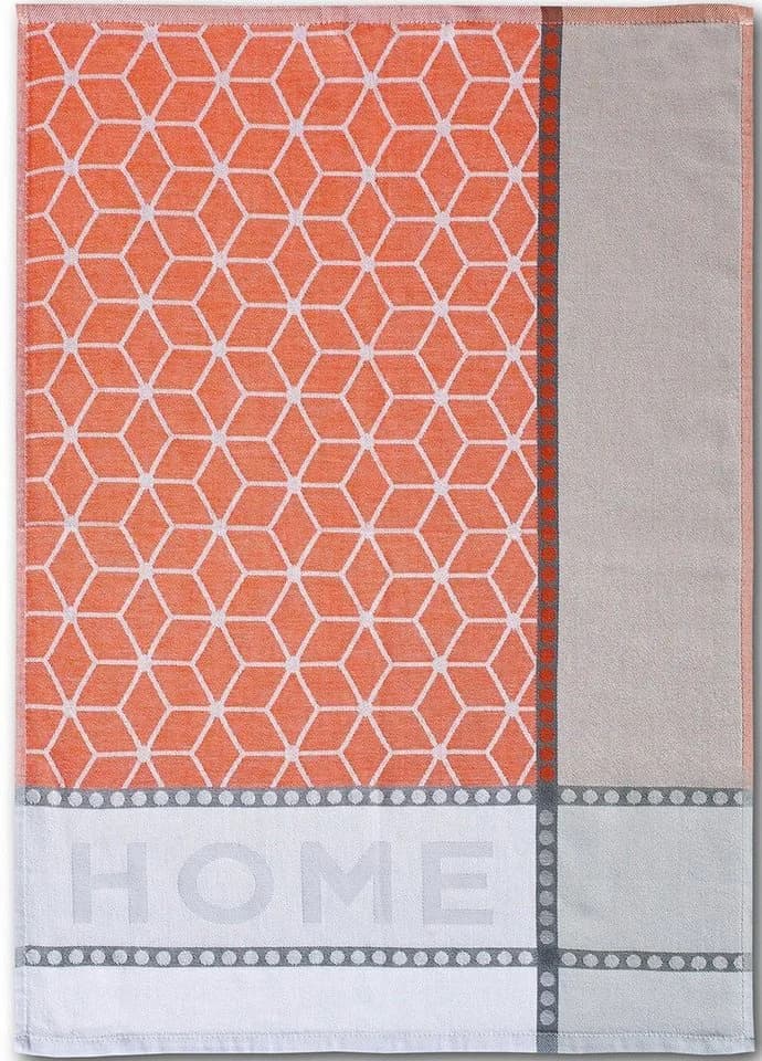 Dyckhoff Geschirrtuch Set HOME KITCHEN 6-tlg. Baumwolle Orange Grau Weiß - Bild 5