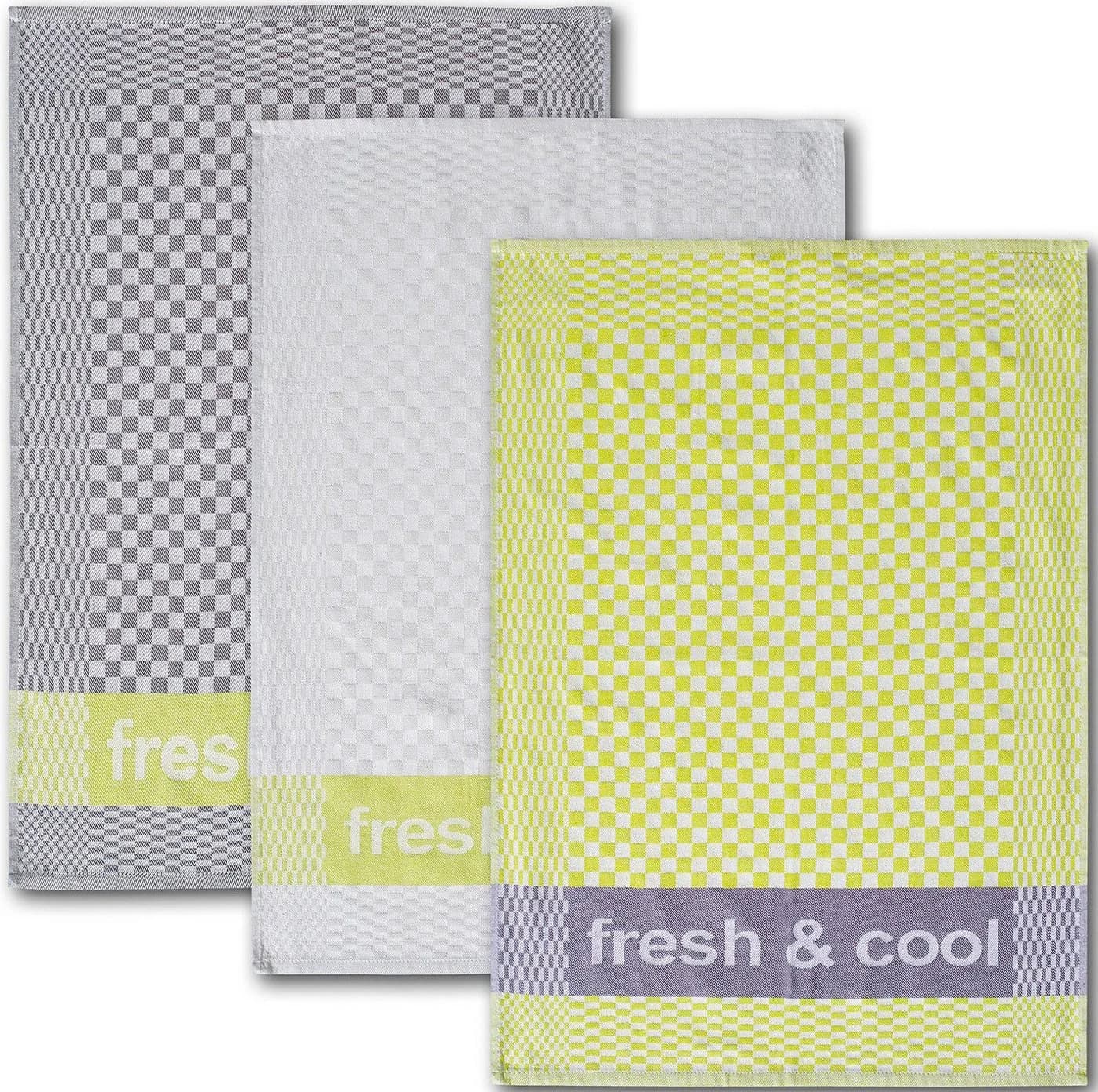 DYCKHOFF Geschirrtuch Fresh & Cool 100% Baumwolle Grün/Grau