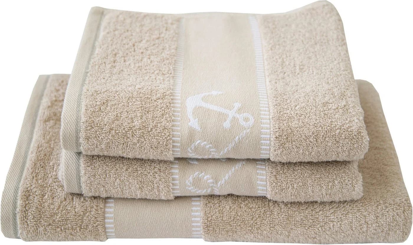 DYCKHOFF Duschtuch Maritim Voyage Beige Frottier 100% Baumwolle - Bild 2