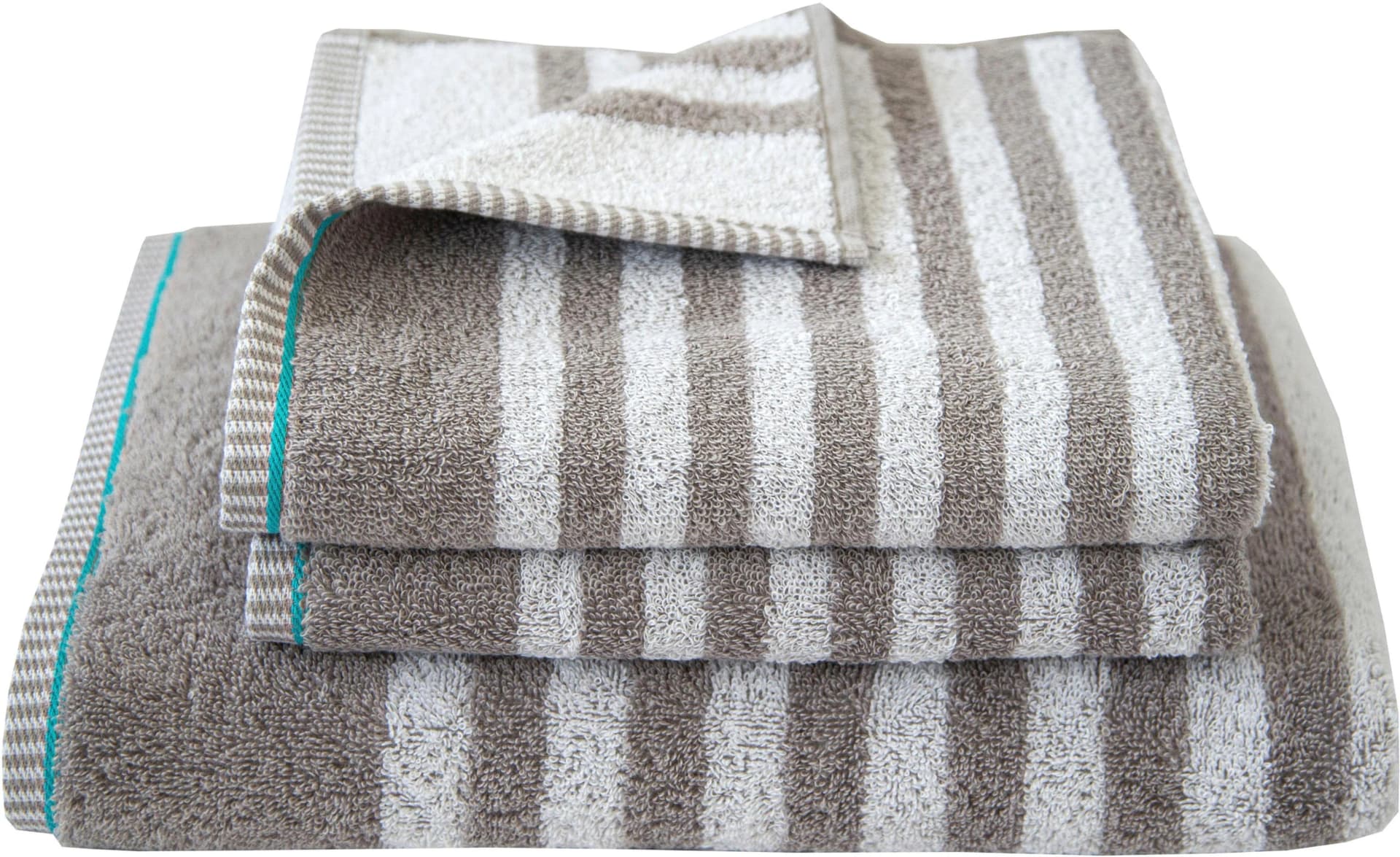 DYCKHOFF Handtuch Set Maritim Sea Stripe Grau 3-tlg. Frottier