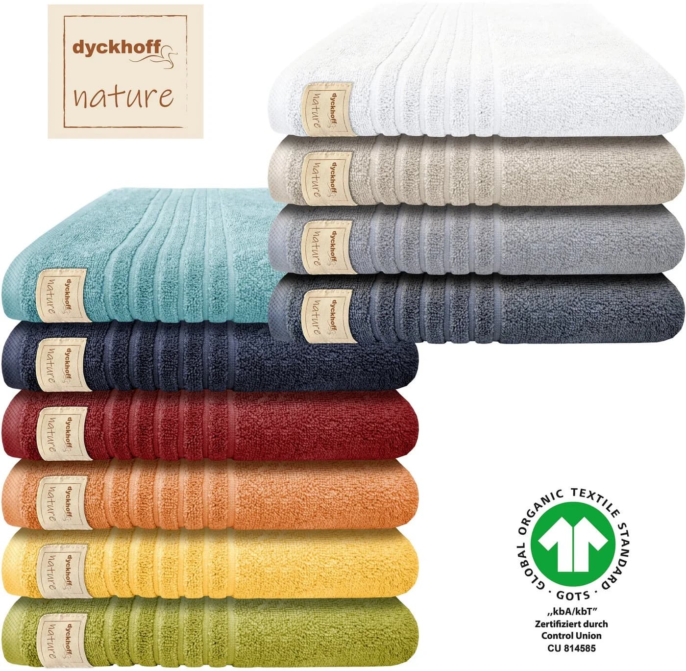 DYCKHOFF Nature Duschtuch Grau 100% Bio-Baumwolle