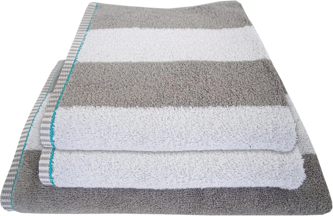 DYCKHOFF Duschtuch Maritim Block Stripe Grau Frottier - Bild 2