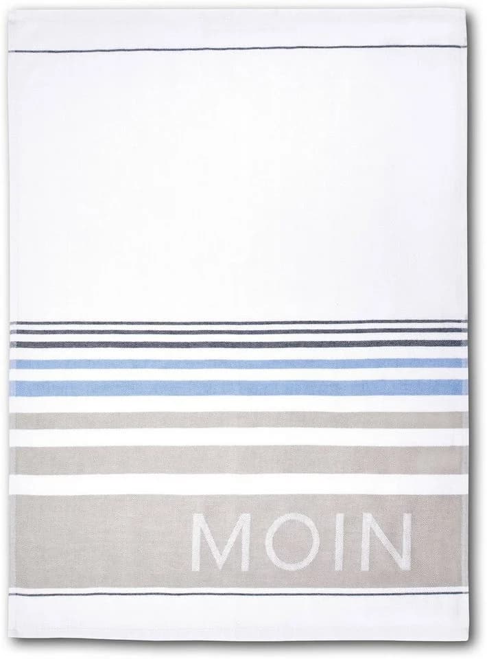 Dyckhoff Geschirrtuch Moin Beige Blau 100% Baumwolle