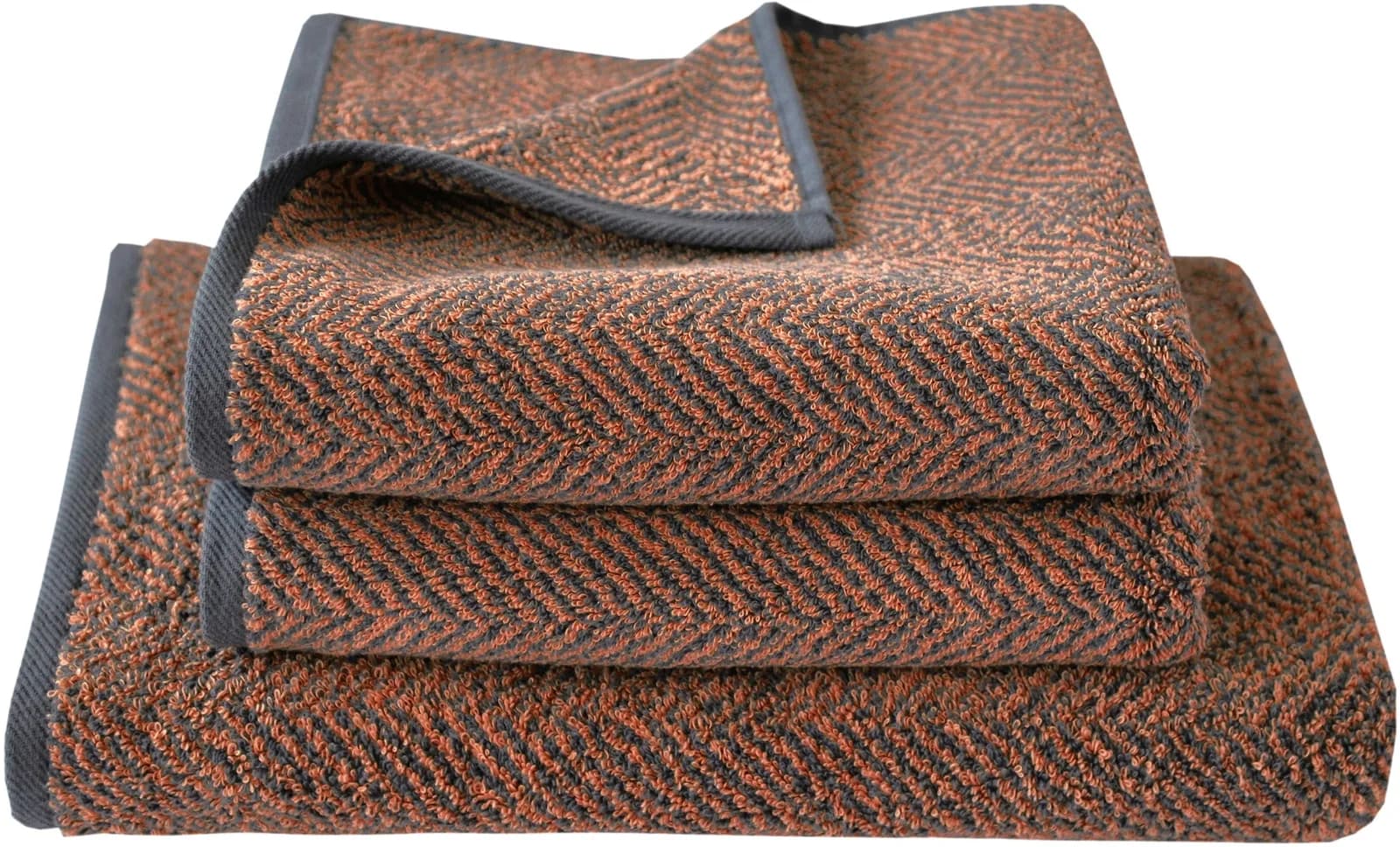 Handtuch-Set aus Baumwolle und Walkfrottier in verschiedenen Farben