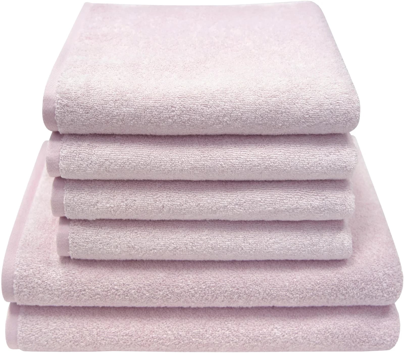 DYCKHOFF Handtuch Set Motion 6-tlg. Rosa Walkfrottier Made in Germany
