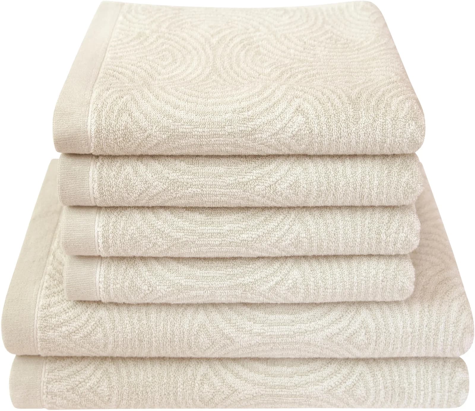 DYCKHOFF Handtuch Set Landscape 6-tlg. Beige Sand Walkfrottier