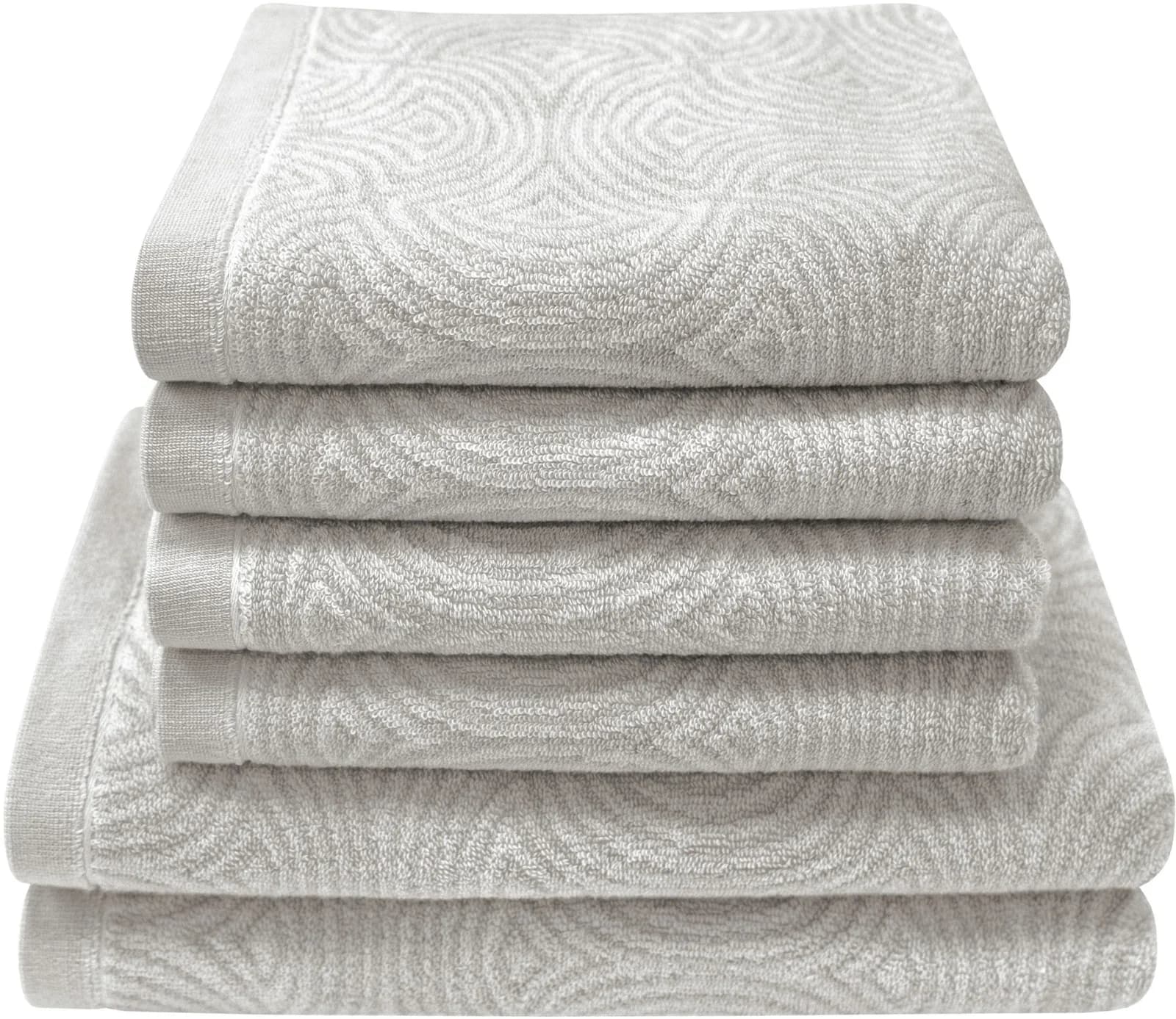 DYCKHOFF Handtuch Set Landscape Silber 6-tlg. Walkfrottier