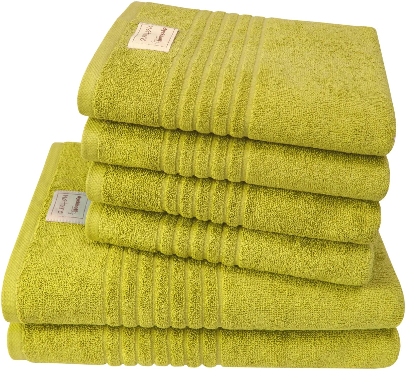 DYCKHOFF Handtuch Set Nature 6-tlg. Kiwi Frottier 100% Baumwolle