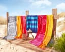 DYCKHOFF Strandtuch Sunset Rot Frottiervelours Bild 1