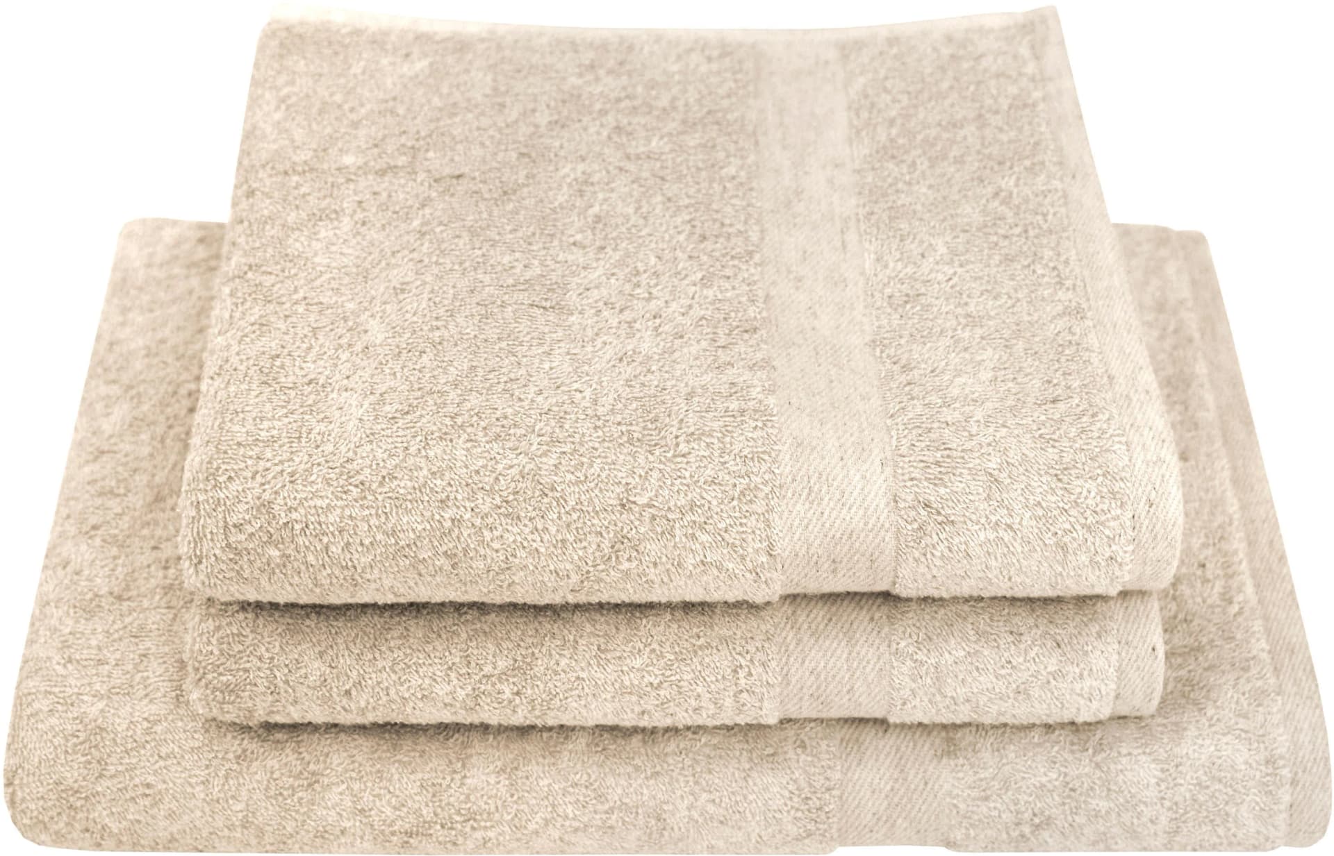DYCKHOFF Handtuch Set Deep Harmony Comfort Beige Frottier 3-tlg.