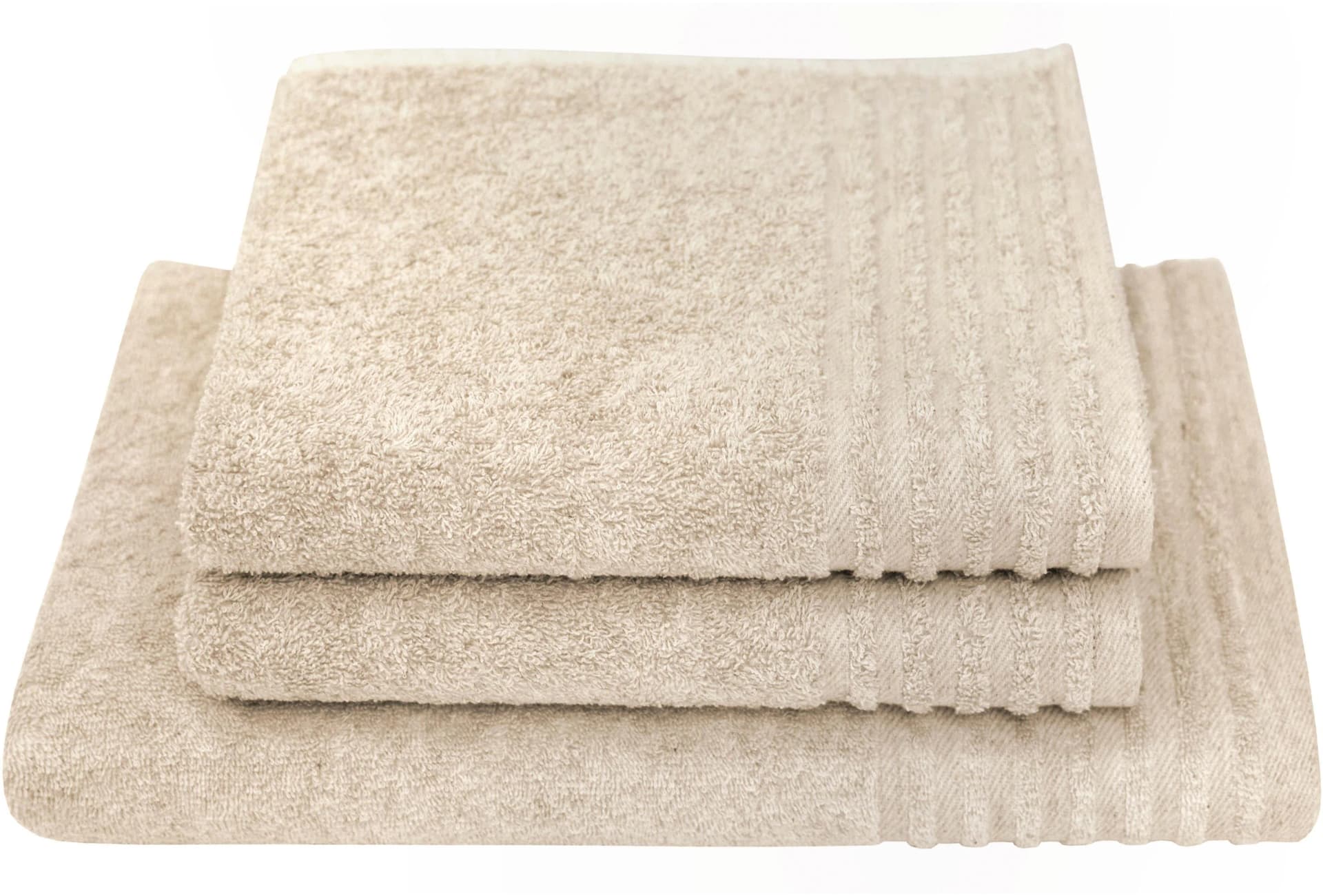 DYCKHOFF Handtuch Set Deep Harmony Energy Beige 3-tlg. Frottier Hanf