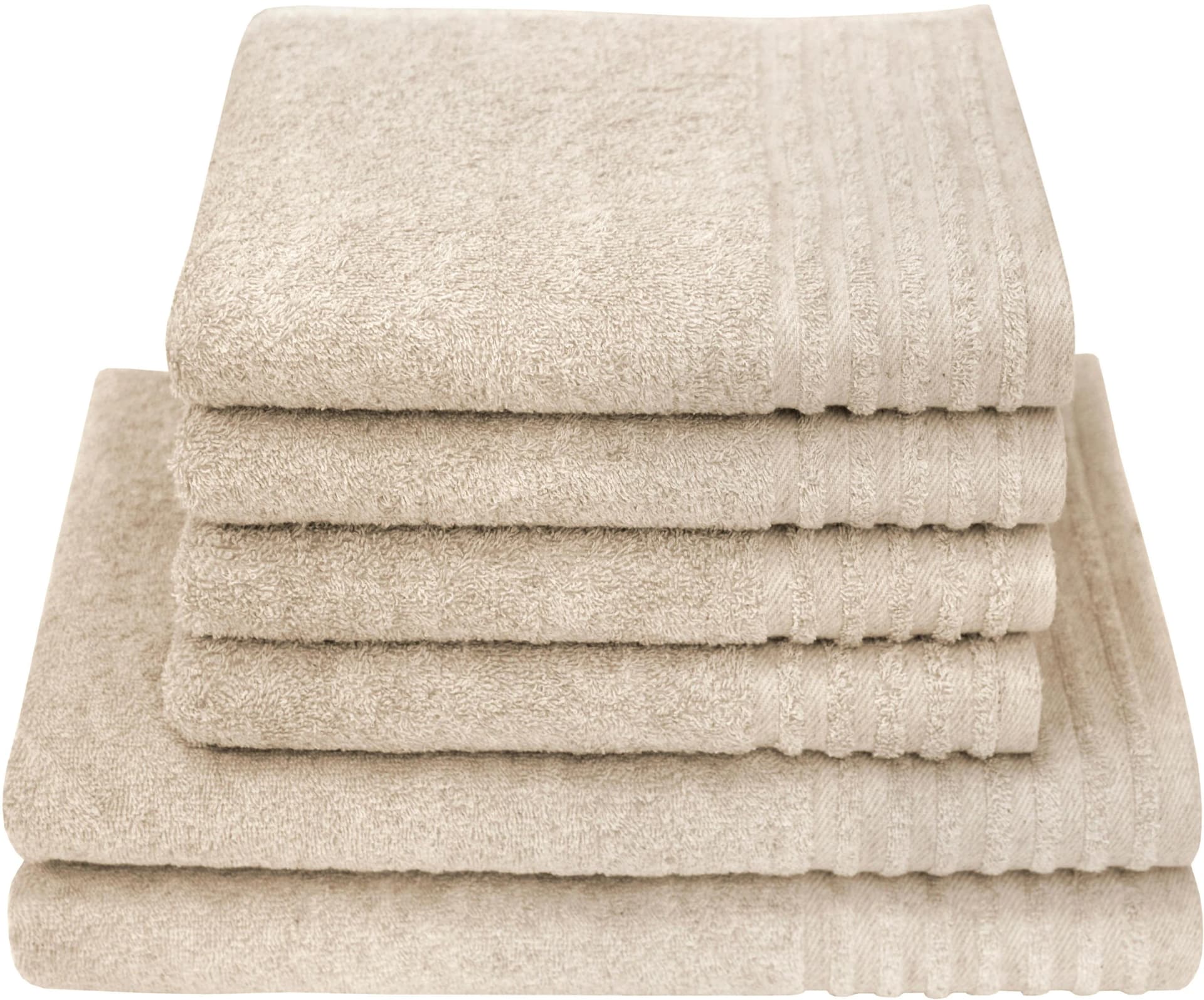 DYCKHOFF Handtuch Set Deep Harmony Energy 6-tlg. Beige Frottier Hanf
